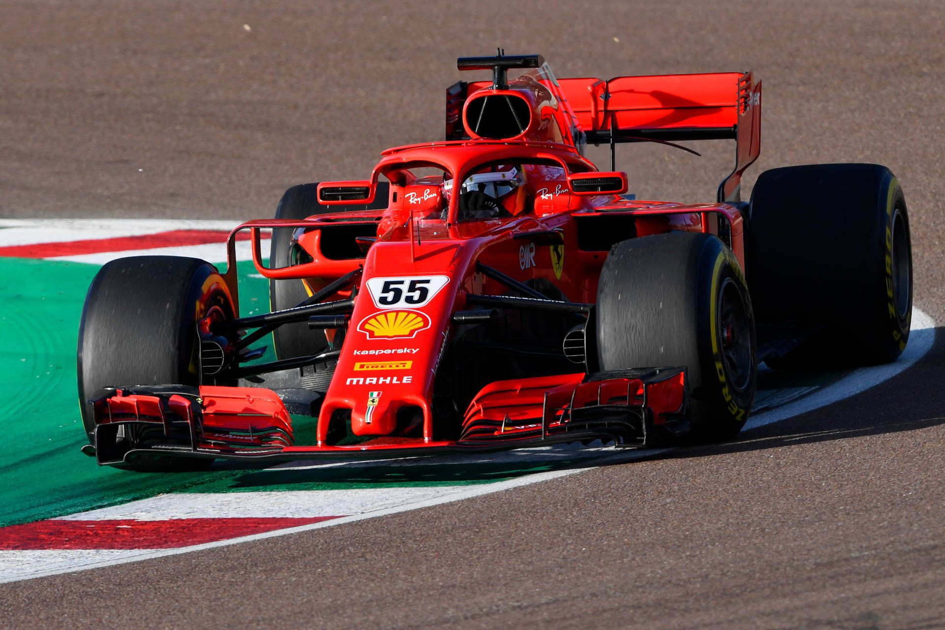 1920x1280 Download Carlos Sainz Jr Red No. 55 F1 Race Car Wallpaper