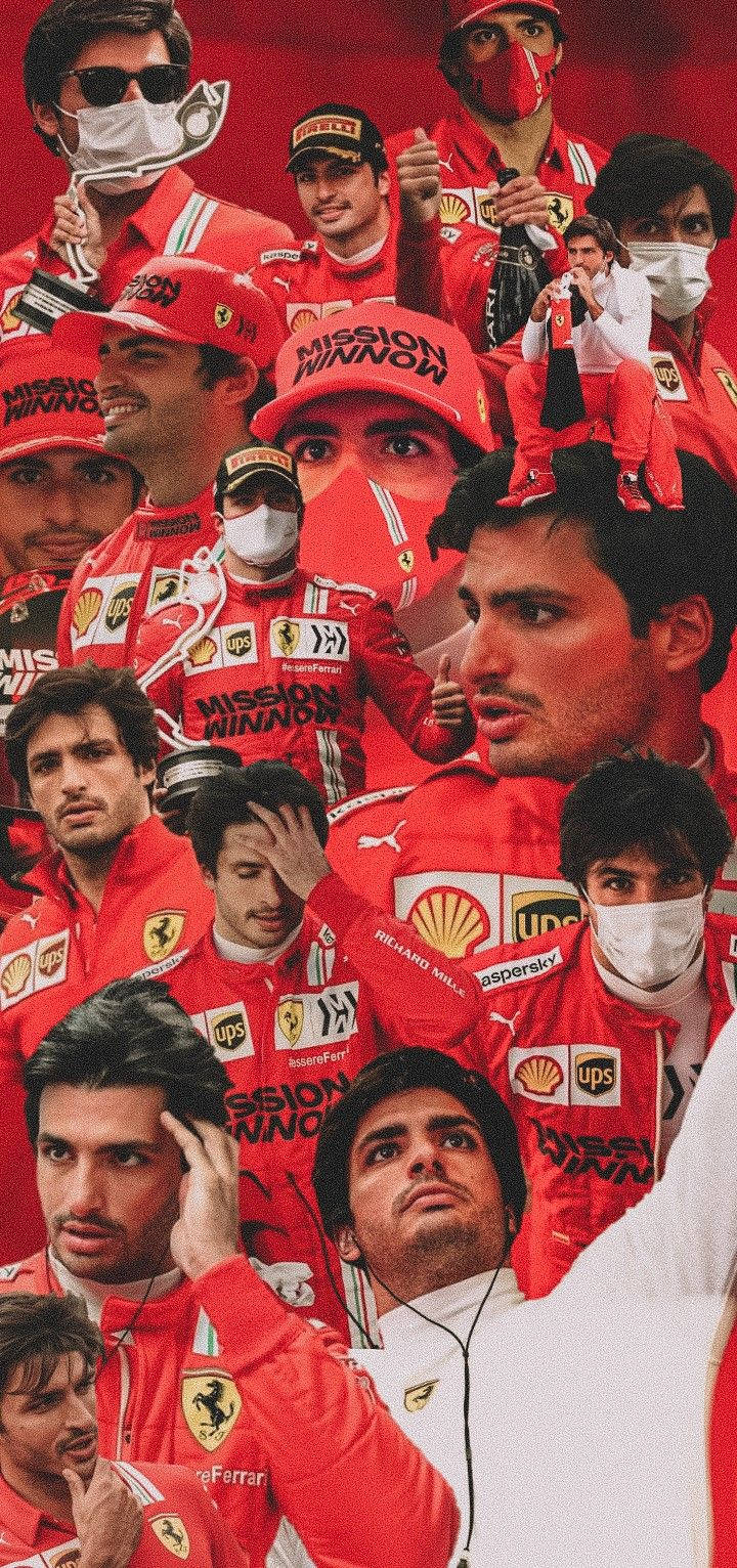 720x1532 Download Collage Of Carlos Sainz Jr Wallpaper
