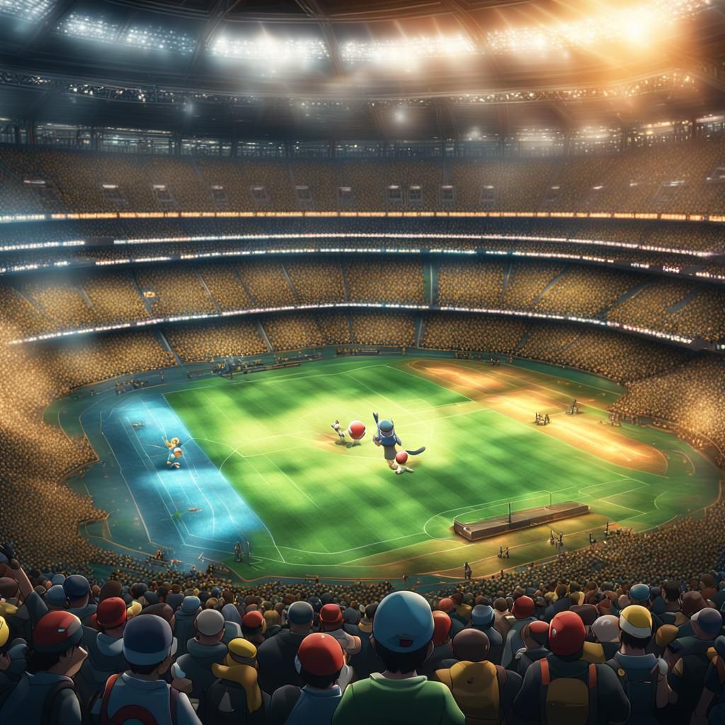 1024x1024 Pokemon battle in the stadium Pokemon Battle in Hype