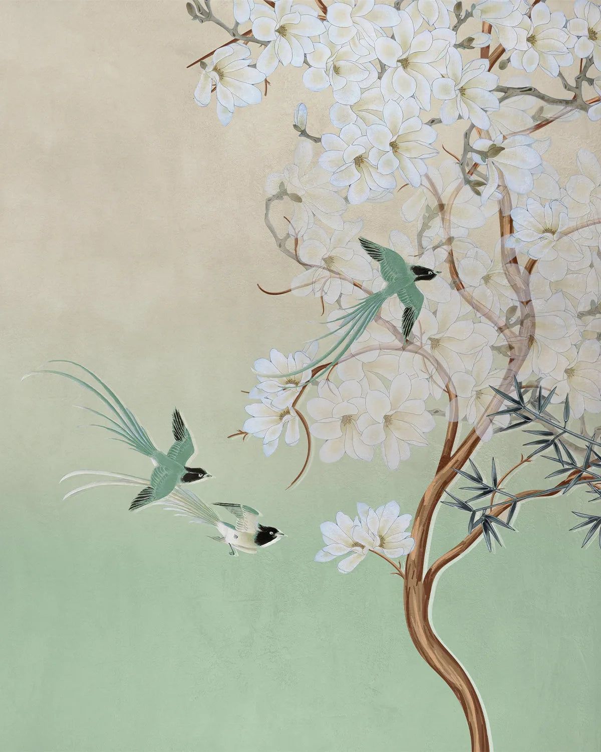 1200x1500 Chinoiserie in Spring in Sage Green Wallpaper