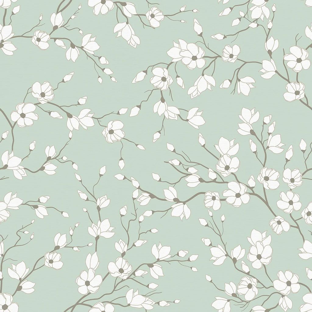 1024x1024 Spring Blossom Wallpaper in Sage Green