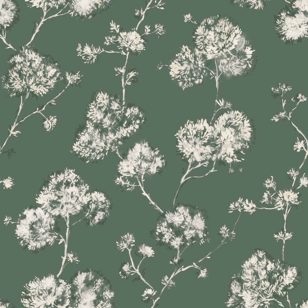 1080x1080 Mainstays Sage Green Bleached Floral Peel and Stick Wallpaper 13.35 sq ft