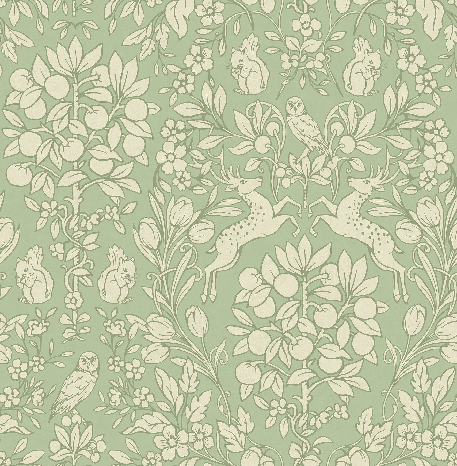 1768x1800 Brewster Home Fashions Richmond Sage Floral Wallpaper, 20.5 In By 33 Ft, 56.38 Sq. Ft