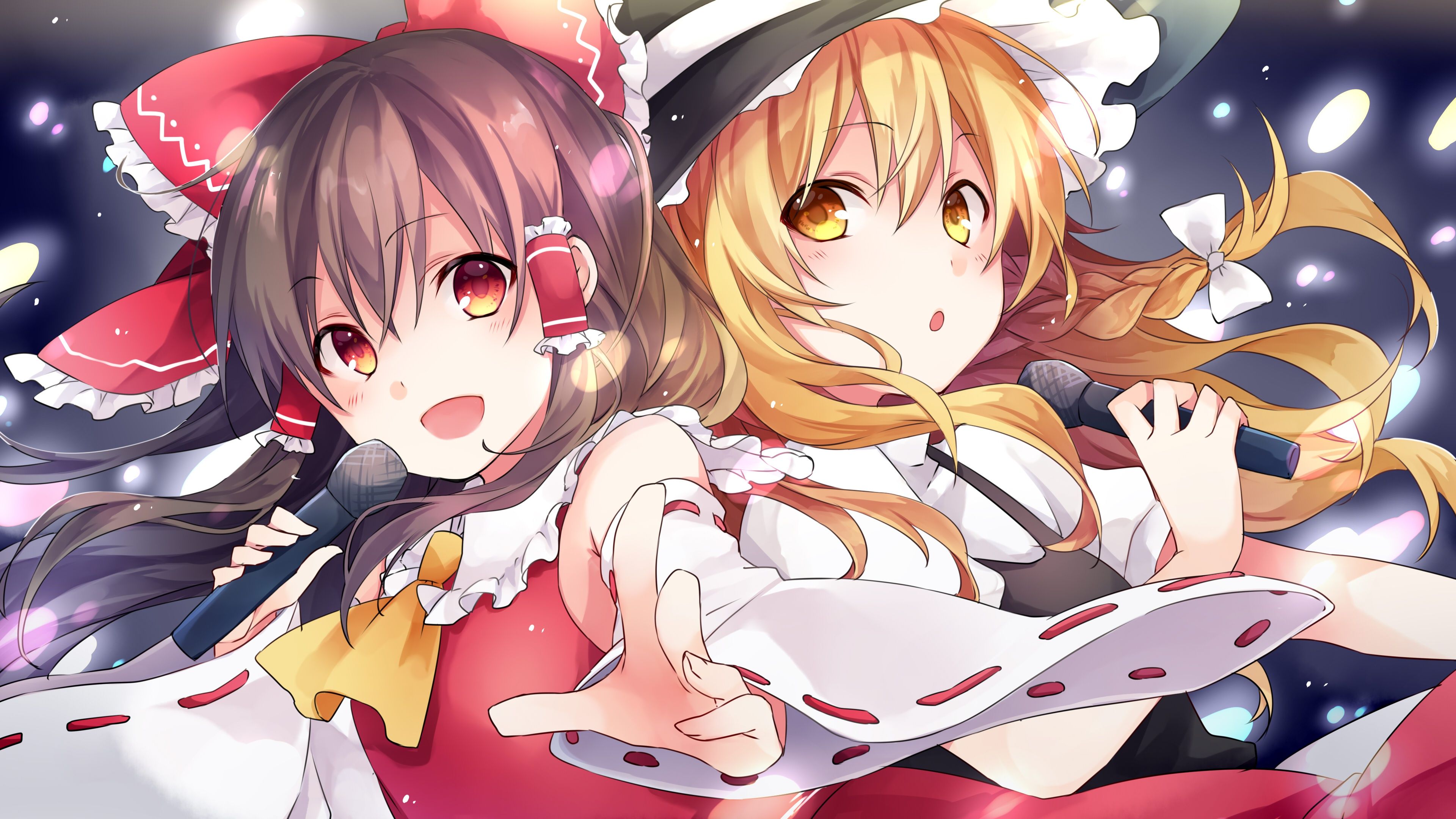 3840x2160 Wallpaper Touhou, Kirisame Marisa, Hakurei Reimu, Kuroi Liar Player For Mobile And Desktop, Section прочее, Resolution 3840x2160