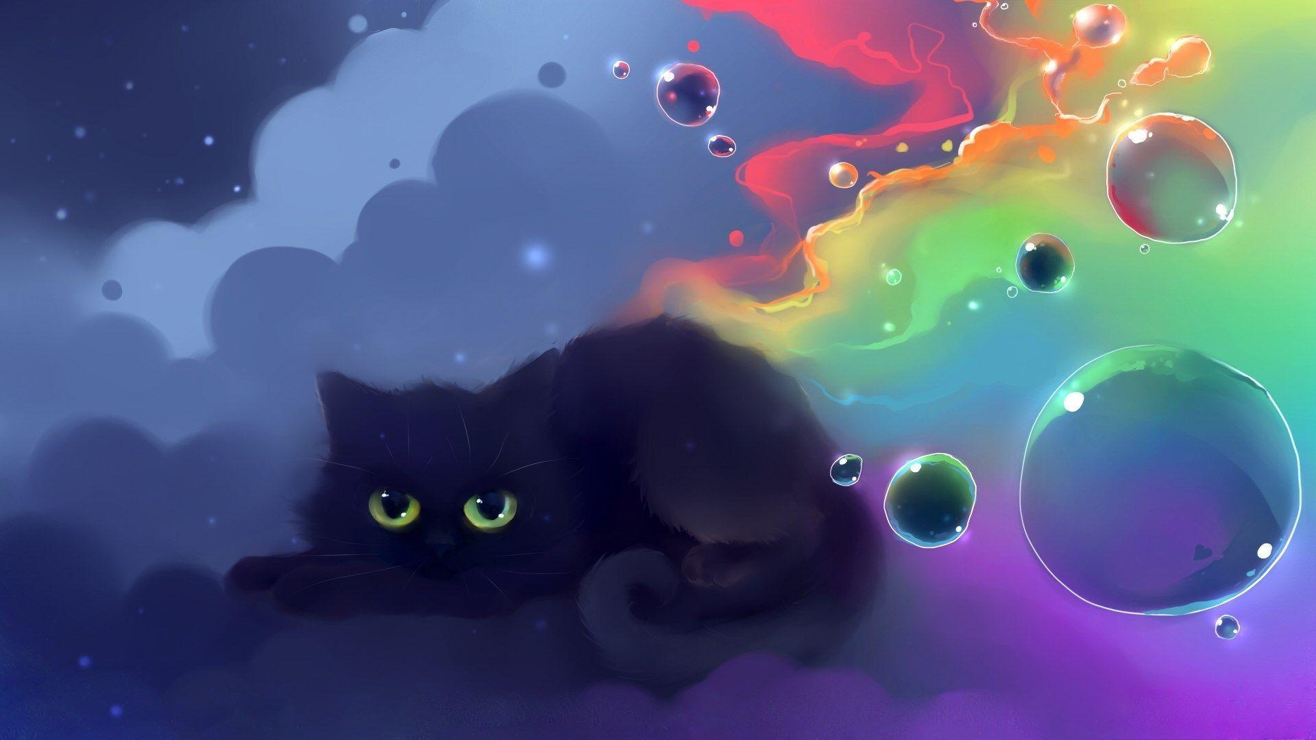 1920x1080 Anime Cat Wallpaper