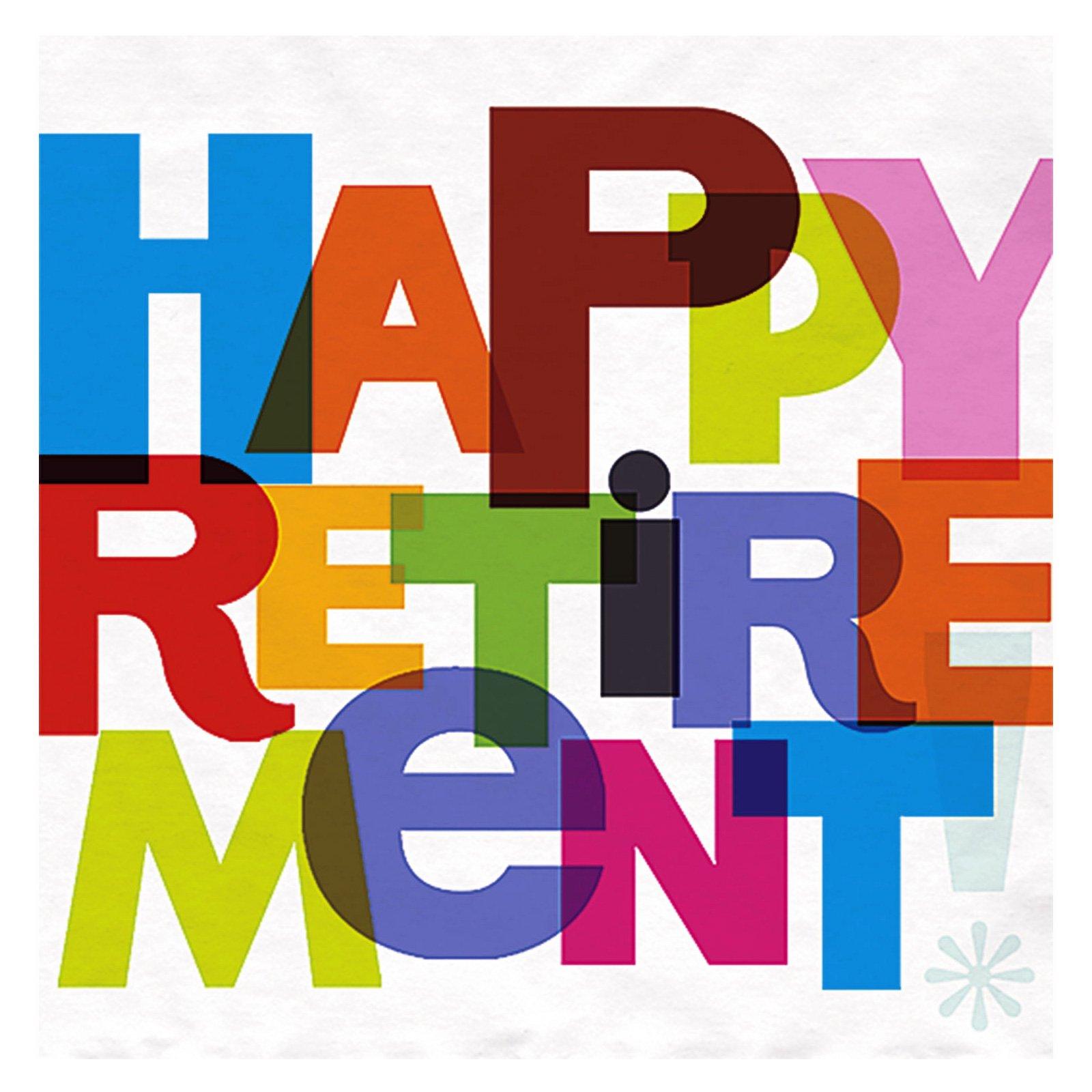 1600x1600 Happy Retirement Card Design Typographic Celebration