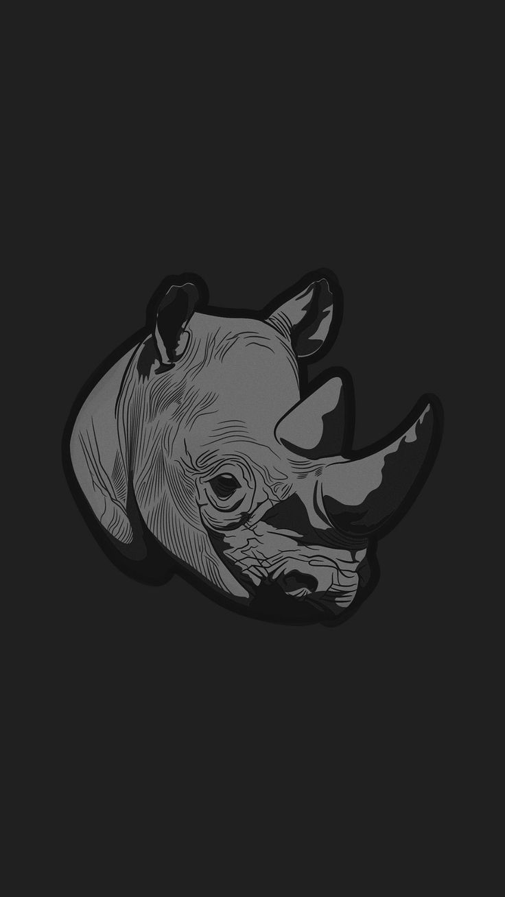 736x1308 Thoughtful Rhino Dark Minimal Illust Art iPhone 8 Wallpaper
