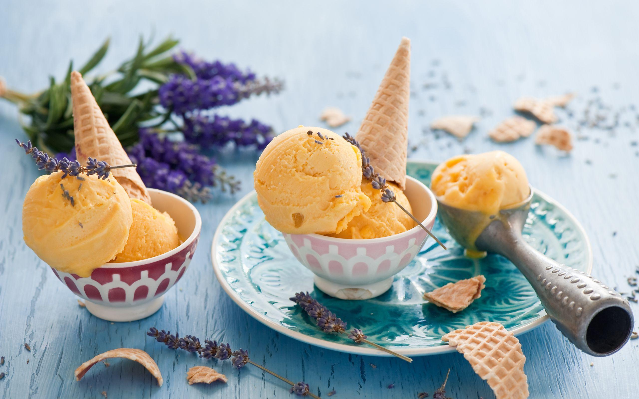 2560x1600 Download wallpaper 2560x1600 ice cream, cone, lavender, dessert