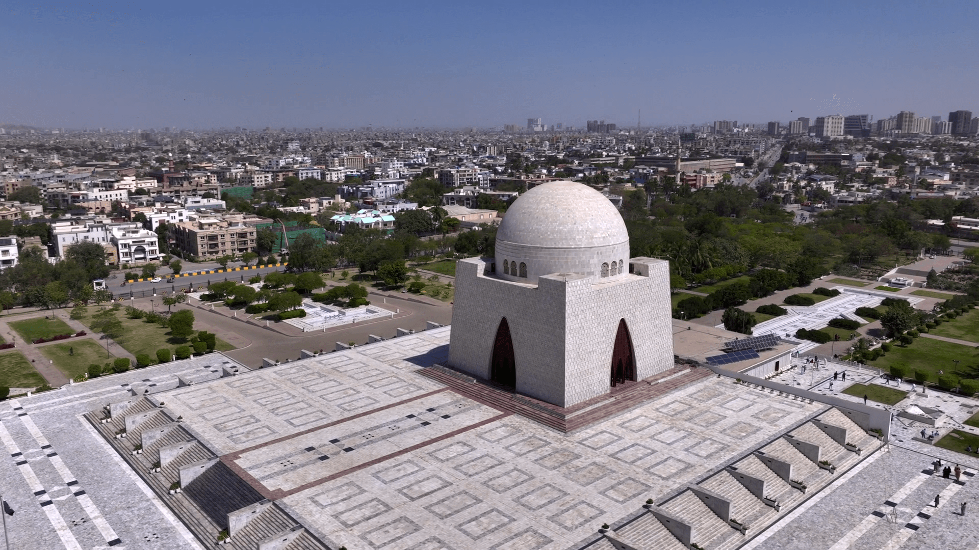 1920x1080 Aerial Drone Footage Of Mazar E Quaid Also Known As Tomb Of Quaid E Azam, Landmarks Of Karachi Pakistan, Sightseeing