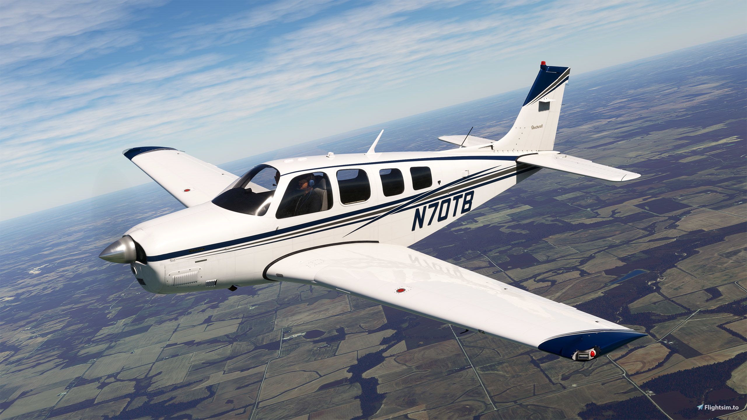 2560x1440 Black Square A36 Bonanza Professional (Dynamic Registration) Liveries for MSFS