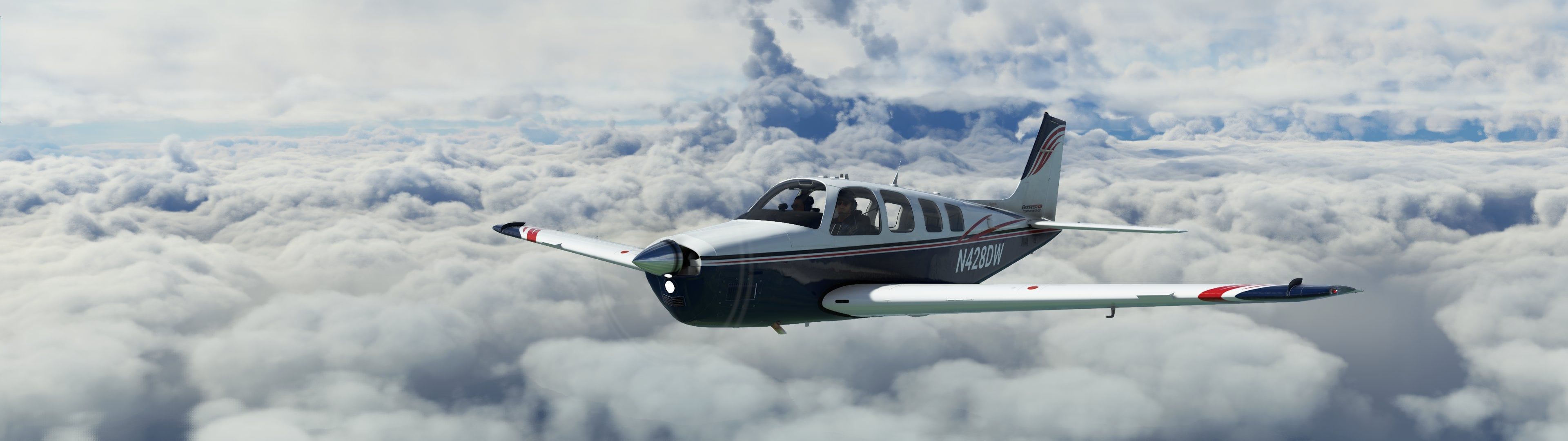 3840x1080 Beechcraft Bonanza G36 with Improvement Mod -> KSAV in last night's significant weather