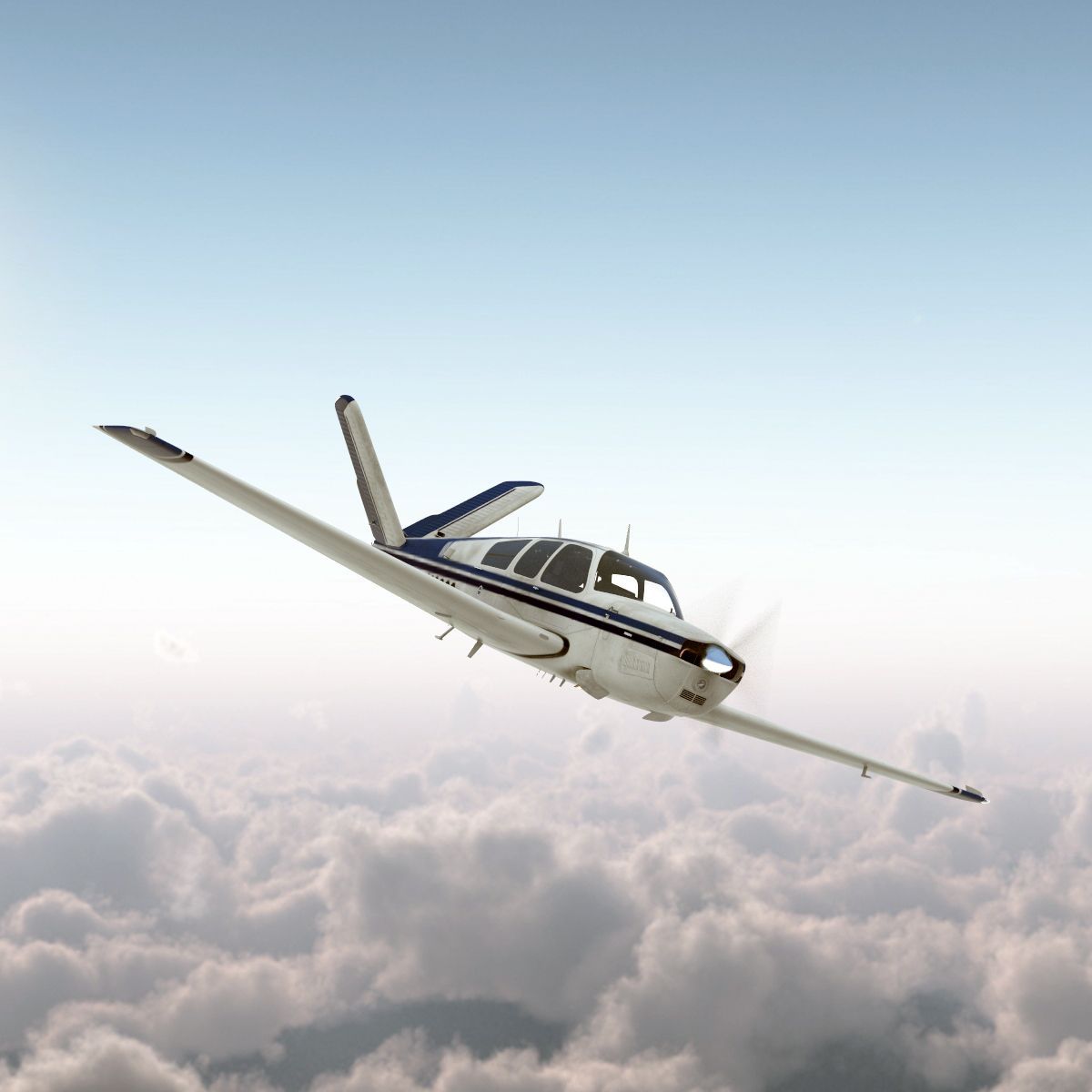1200x1200 Civil Utility Aircraft Beechcraft Bonanza S35 V Tail 3D Model 3D Model $129 - .max .3Ds .c4d .ma .obj