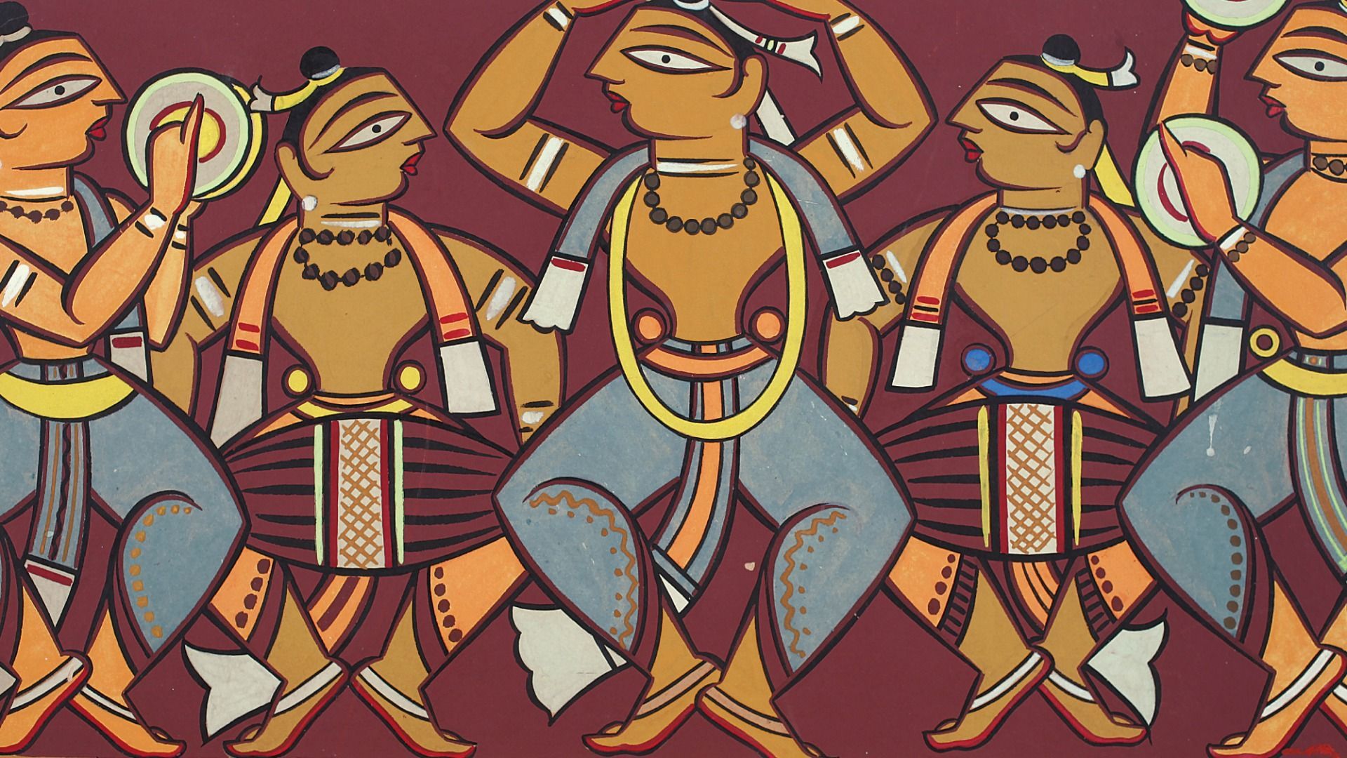 1920x1080 Traditional Bengali Folk Art. Jamini Roy. India's Most loved artist