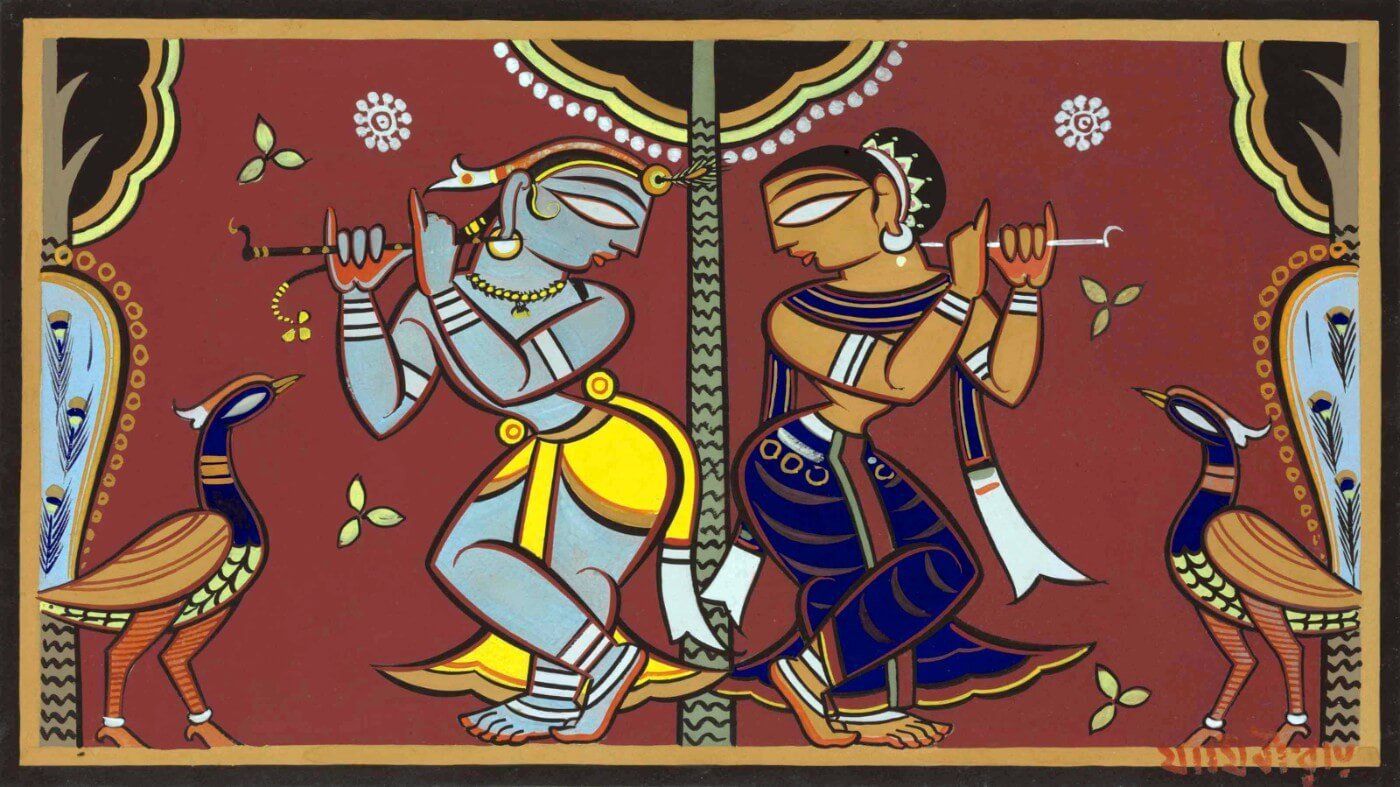 1400x787 Radha Krishna Roy Prints by Jamini Roy. Buy Posters, Frames, Canvas & Digital Art Prints. Small, Compact, Medium and Large Variants
