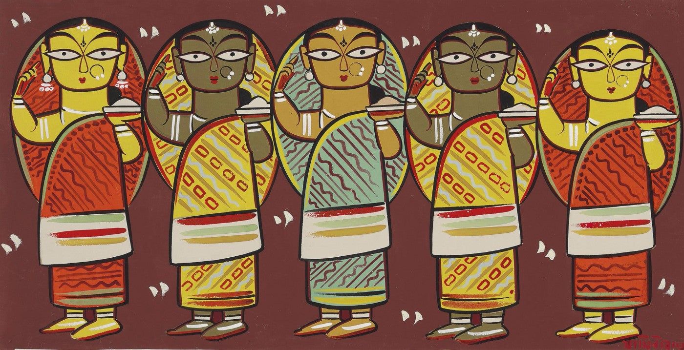 1400x717 Jamini Roy Women Prints by Jamini Roy. Buy Posters, Frames, Canvas & Digital Art Prints. Small, Compact, Medium and Large Variants