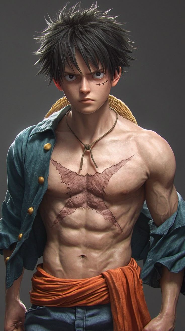 736x1313 Luffy muscle. Realistic luffy fanart, Monkey d luffy, One piece wallpaper iphone
