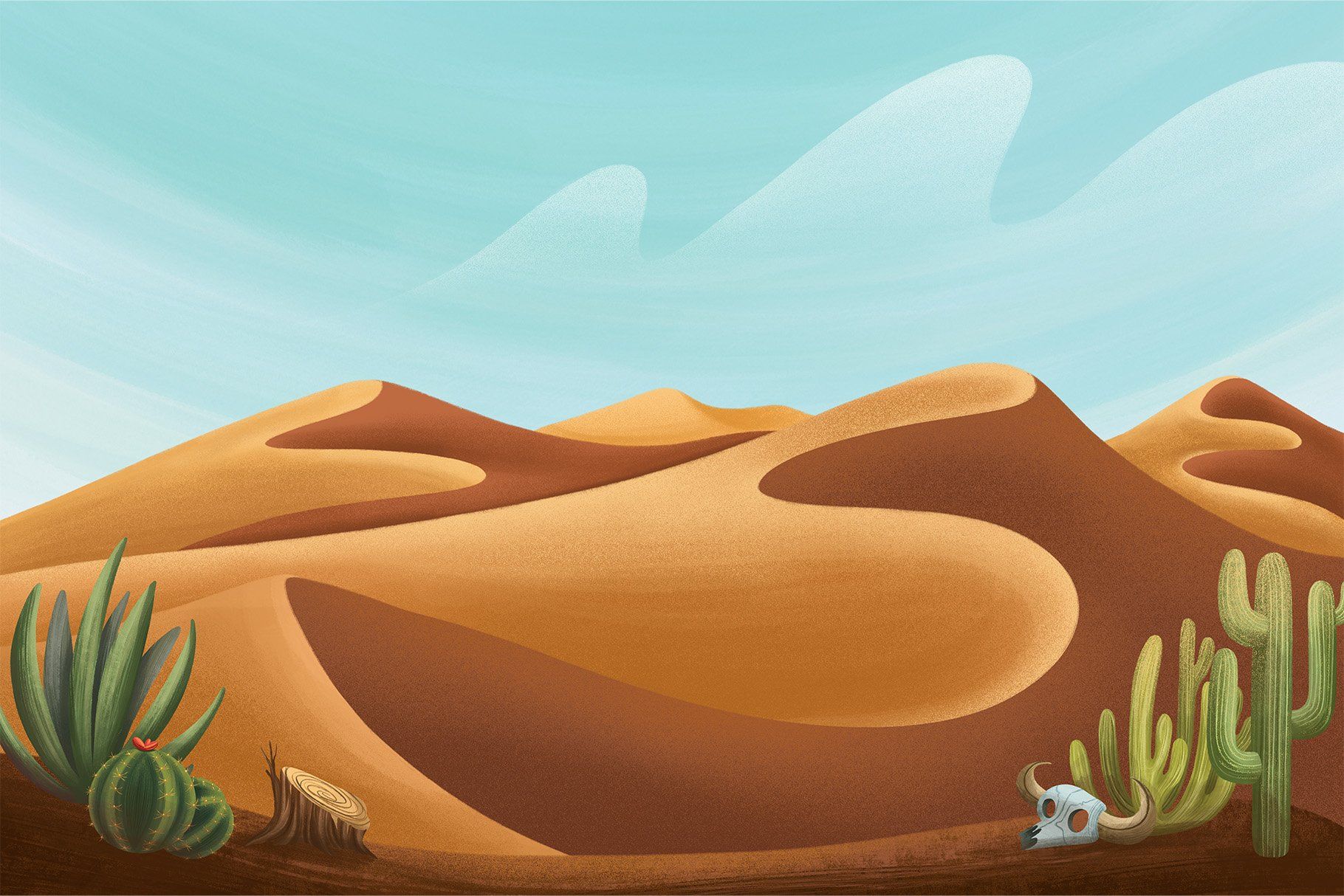 1820x1214 Desert Cartoon Wallpaper