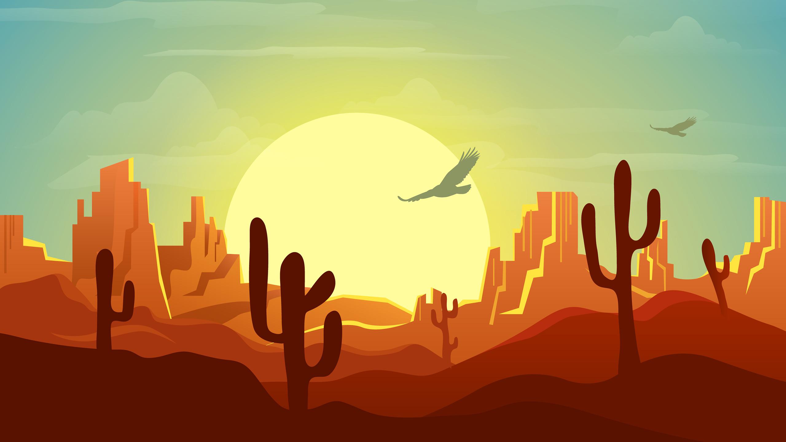 2559x1440 Download Artistic Desert HD Wallpaper