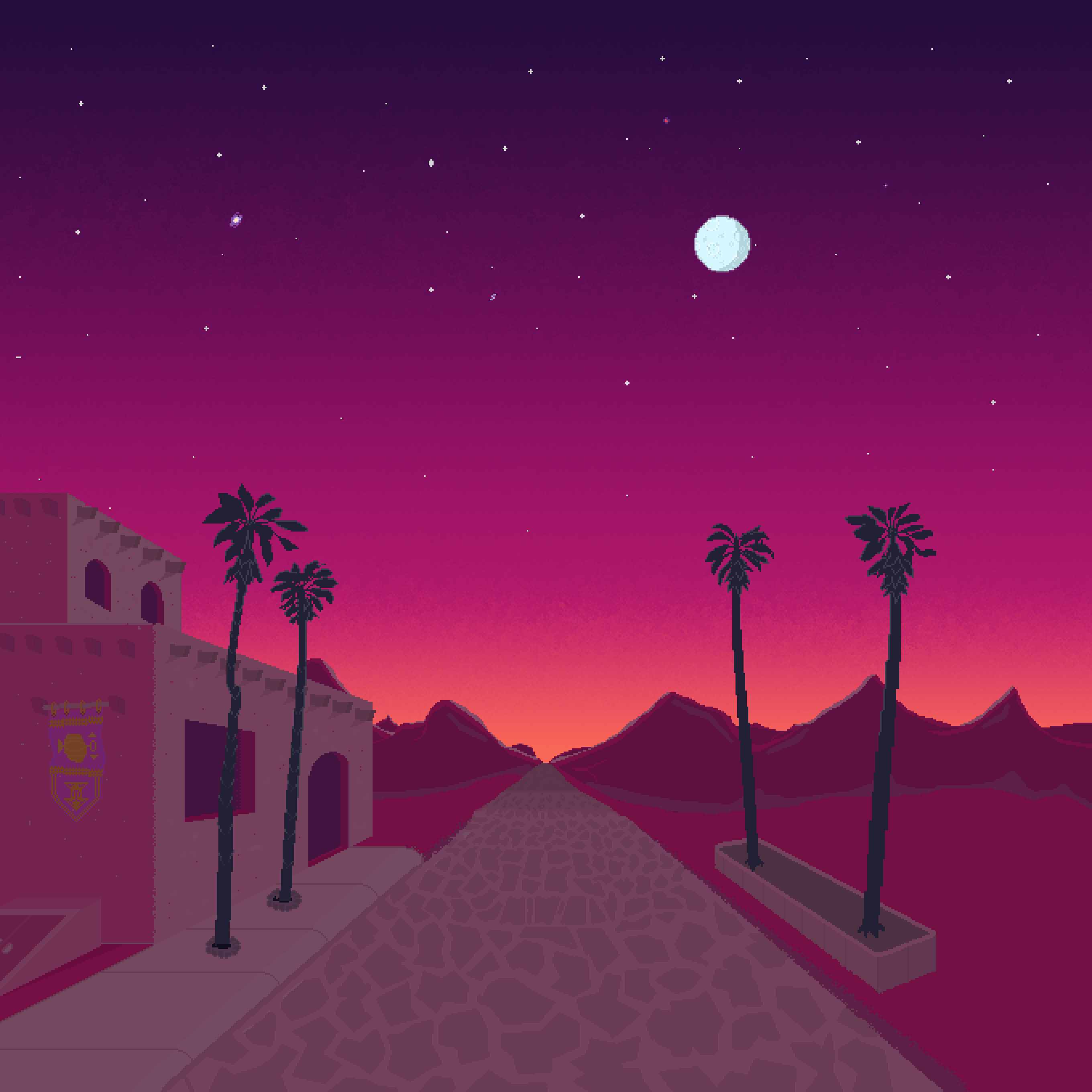 2720x2720 Tried my hand at drawing a desert sunset scene