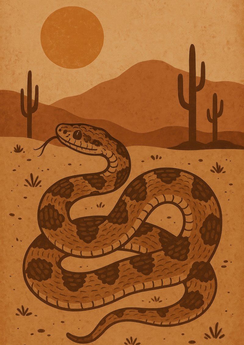 800x1131 Desert snake art wallpaper. Free Photo Illustration