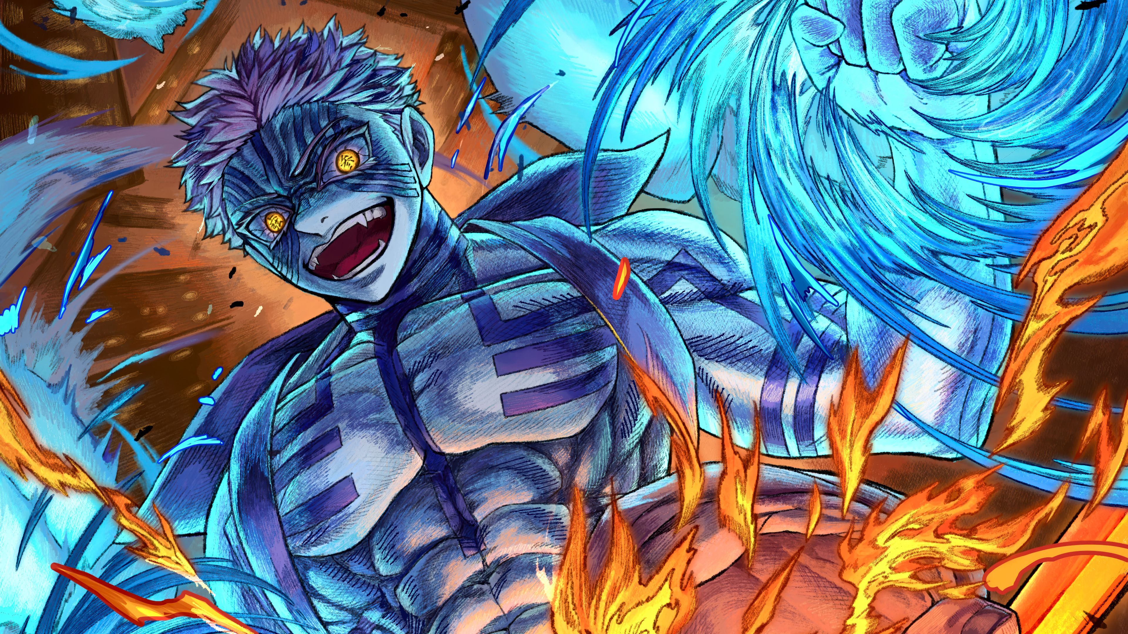 3840x2160 Akaza Demon Slayer Wallpaper 4K HD PC h