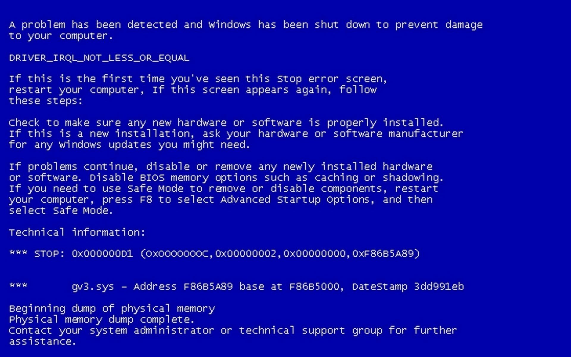 1920x1200 HD Wallpaper: Windows Error Screen in Technologyx1200