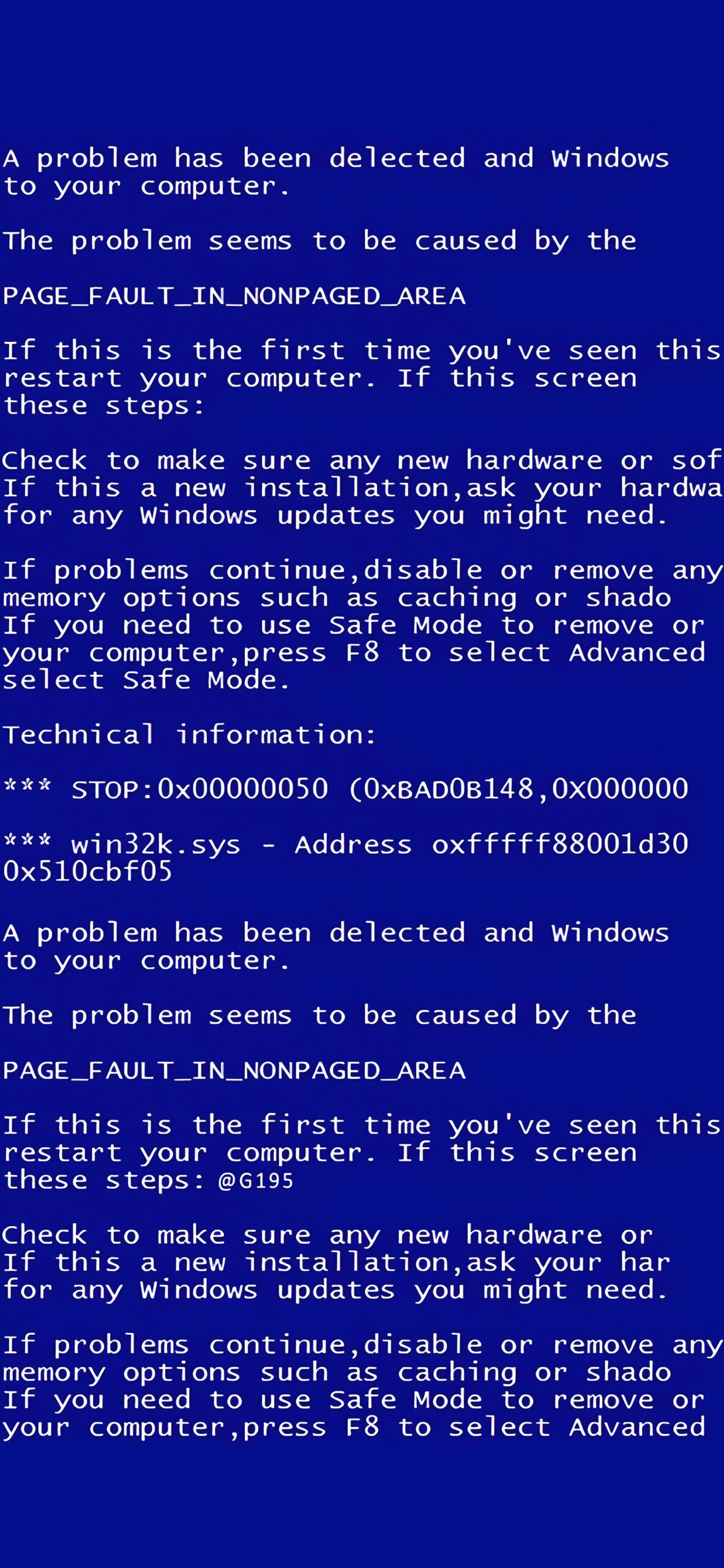1183x2560 Windows Blue Screen Error Wallpaper iPhone Wallpaper