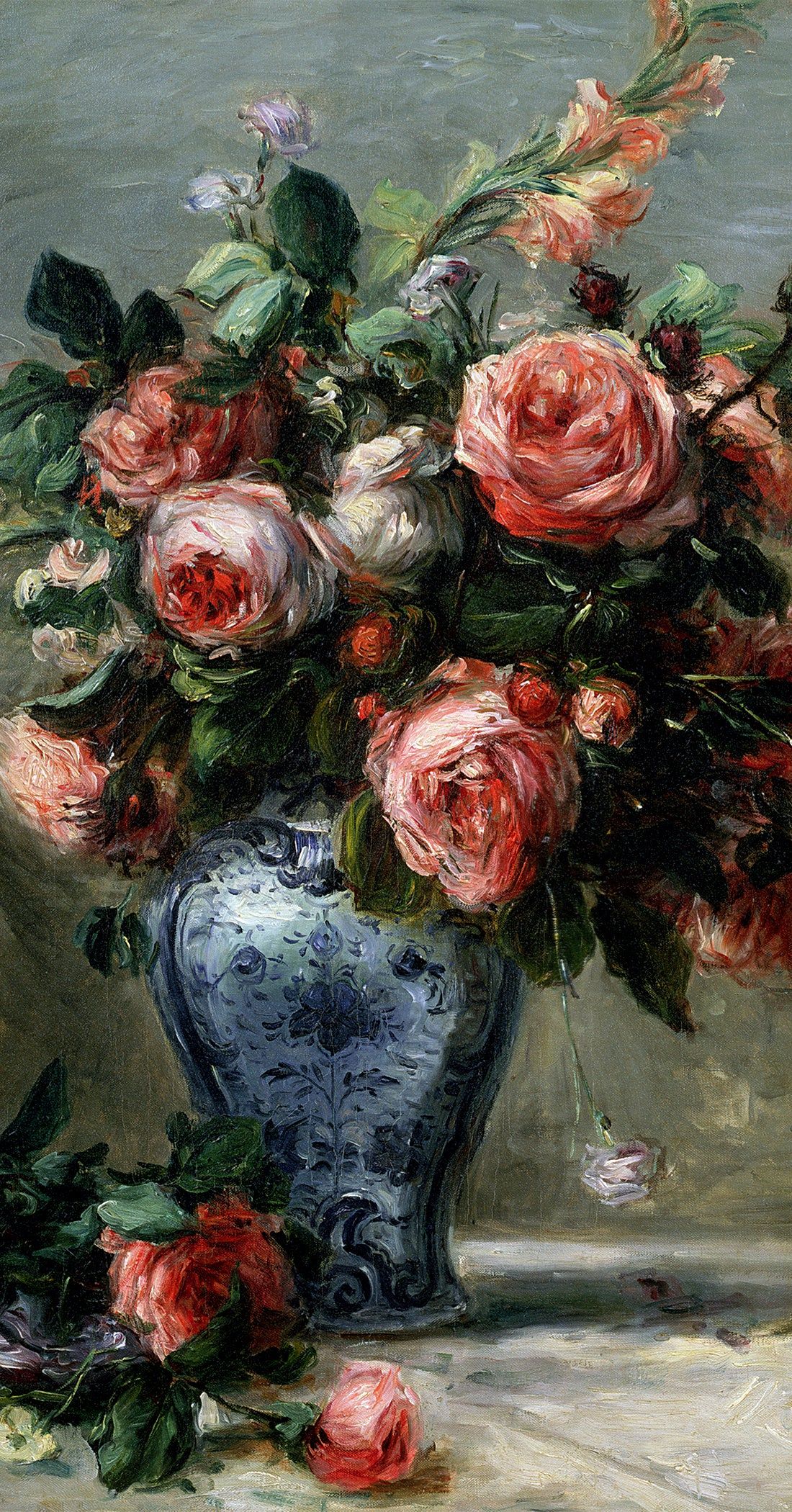 1100x2100 Vase Of Roses By Pierre Auguste Renoir