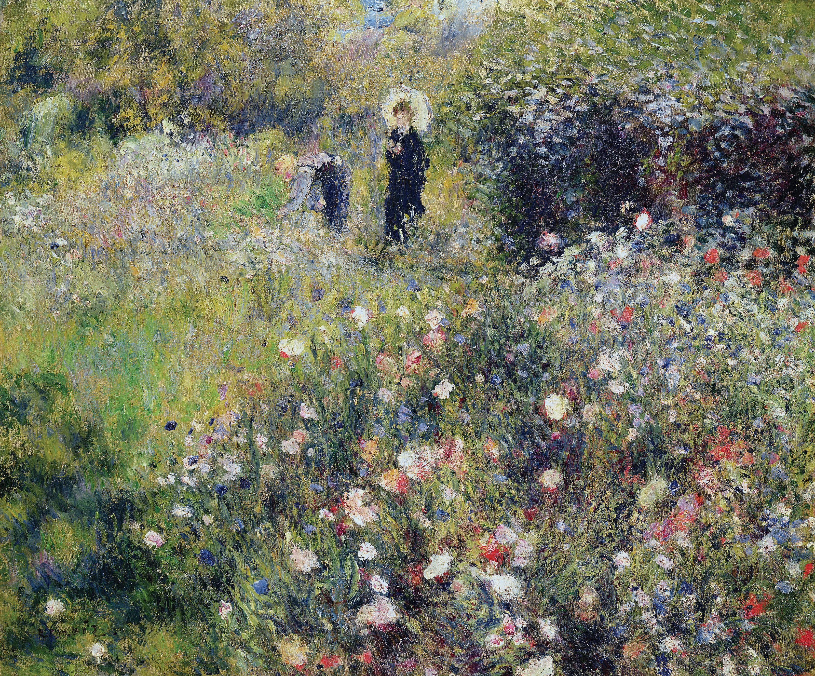 3200x2654 Woman with a Parasol in a Garden Wall Mural