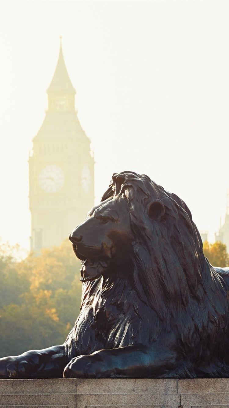 750x1334 Lion Statue, London, England 750x1334 IPhone 8 7 6 6S Wallpaper