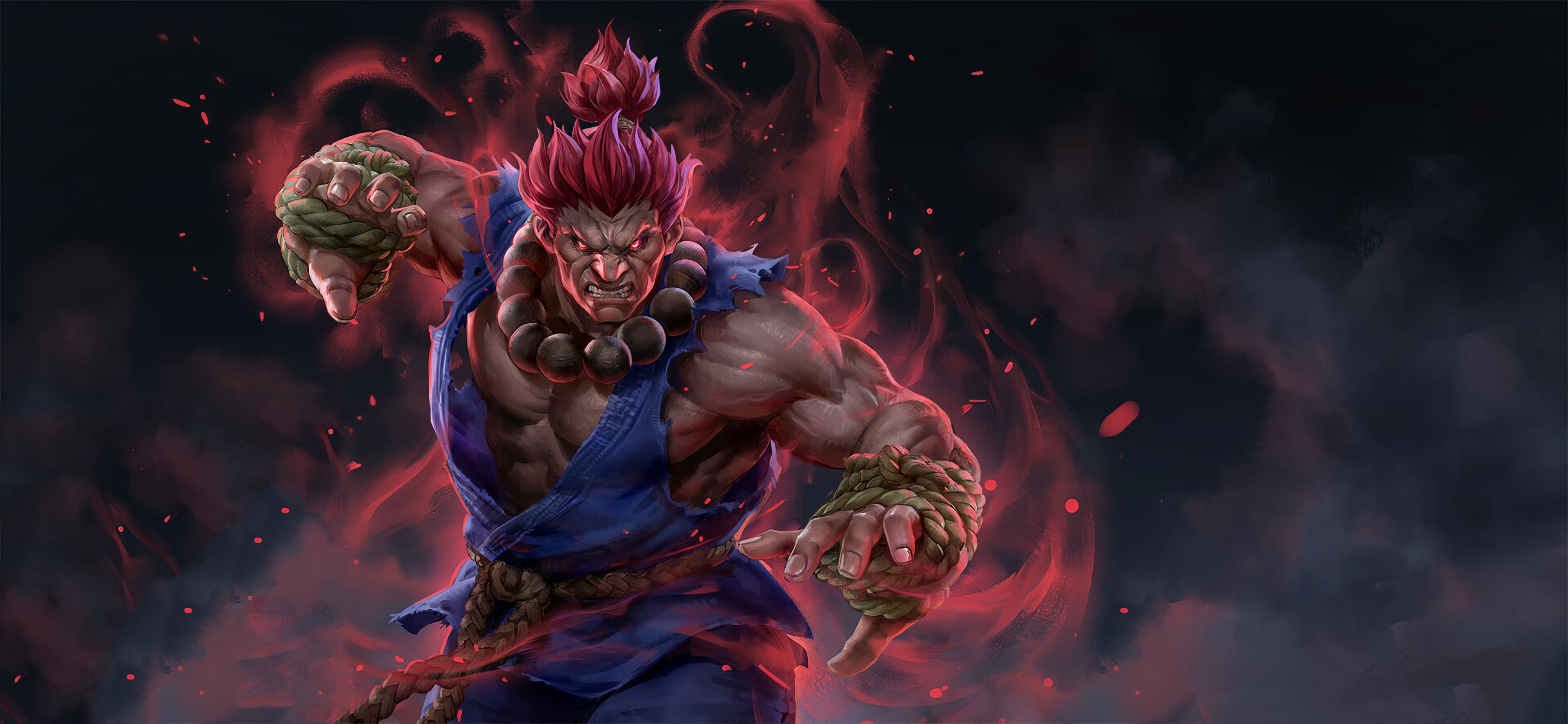 3840x1774 Akuma Unleashed HD Wallpaper Fighter