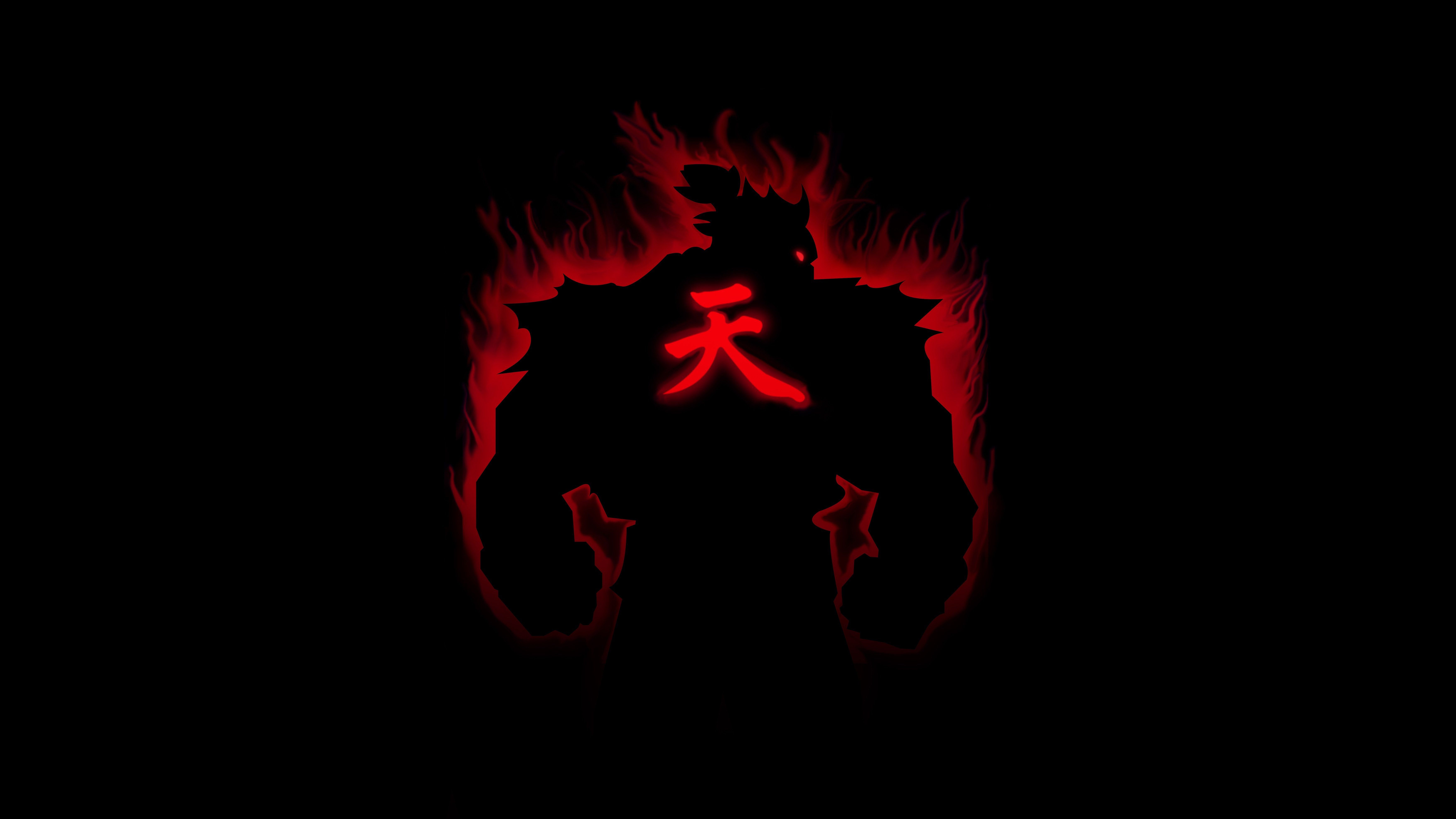 7008x3942 Akuma from Street Fighter Wallpaper 4K for Desktop