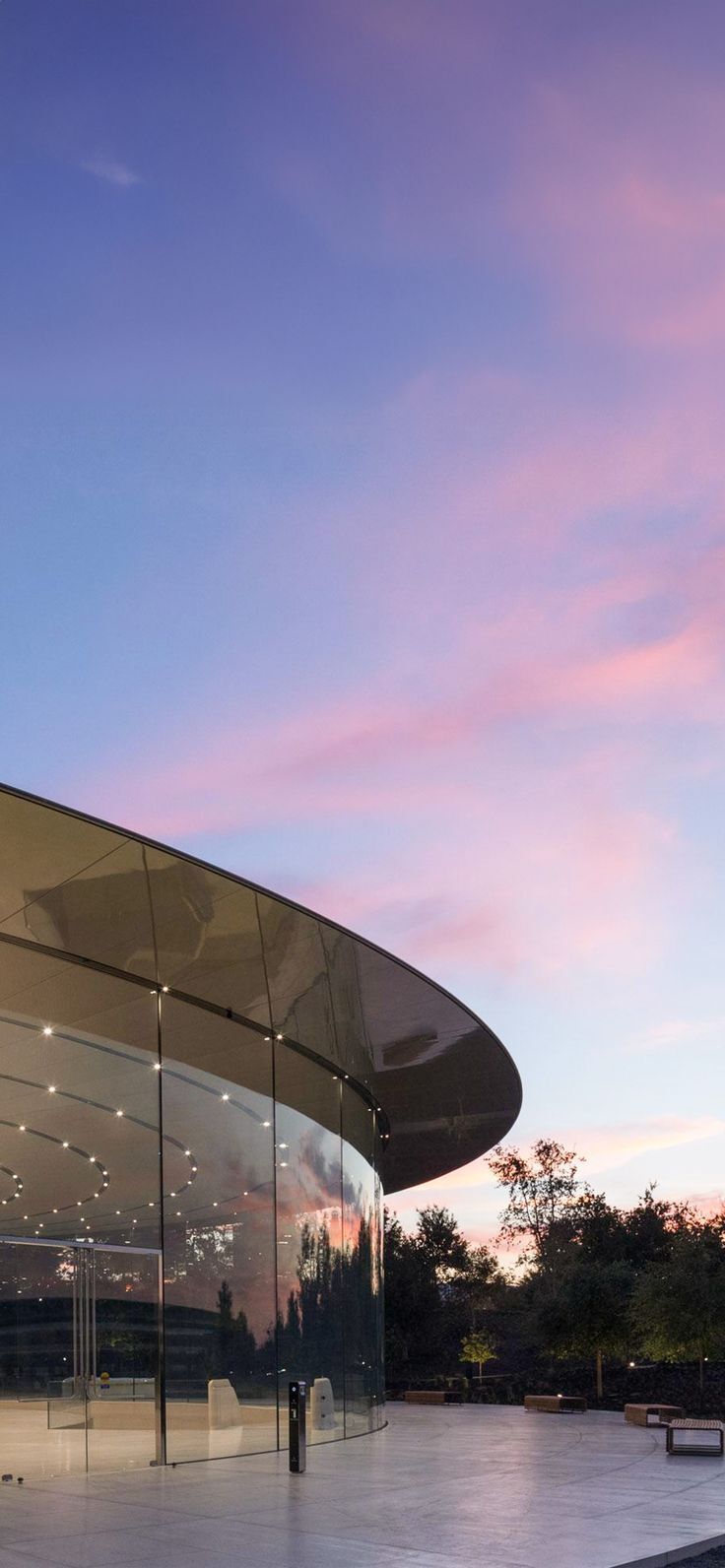 736x1592 Apple Park HQ California Headquarters Apple Inc. Sunset