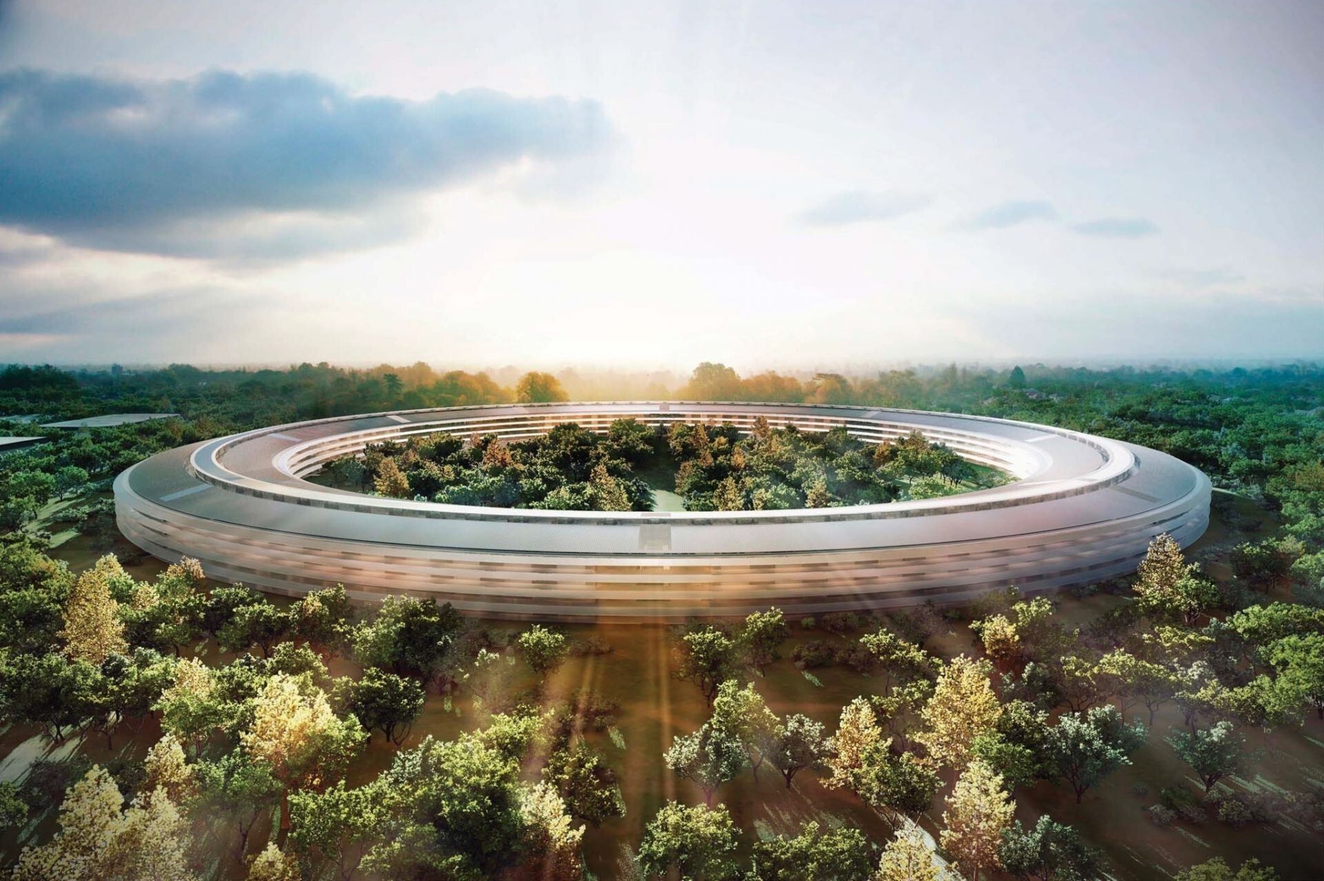 1920x1278 Ufo Apple Park Campus At Dawn Far From People Best Desktop Background And Wallpaper For Apple Macintosh MacBook Air Pro And Windows PC