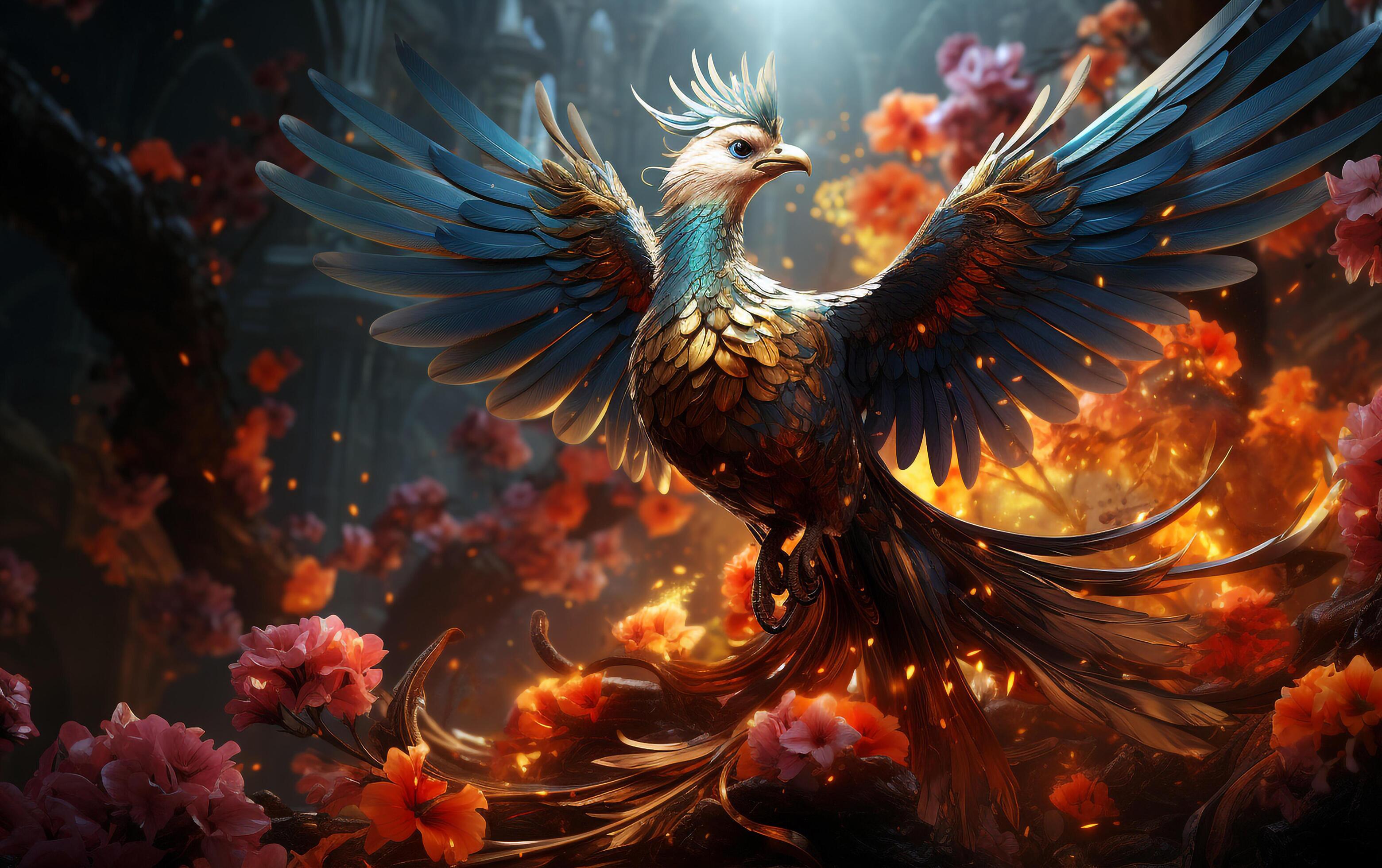 3121x1960 Luminous Sunfire Phoenix