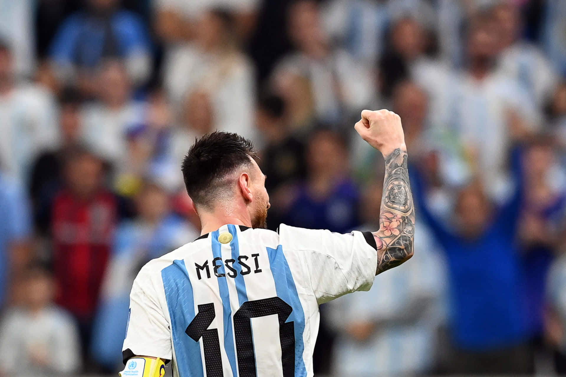 1920x1280 Download Messi Celebration Argentina Jersey Wallpaper