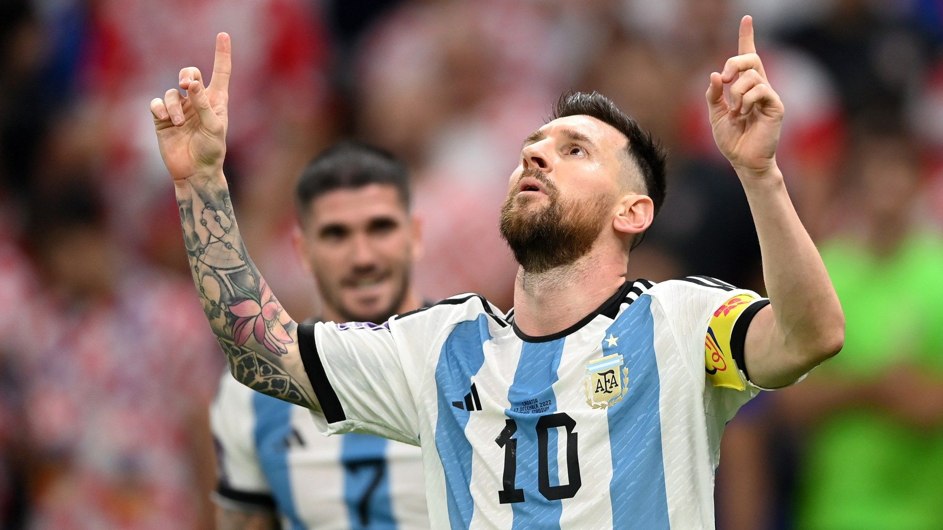 1920x1080 What is the meaning behind Lionel Messi's trademark 'point to the sky' celebration? Argentina captain closes in on World Cup golden boot with touching goal gesture