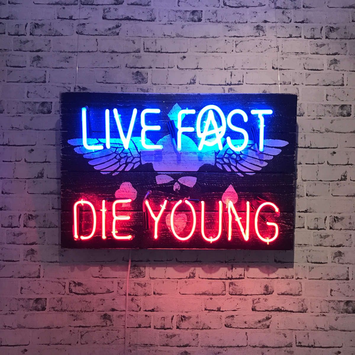 1200x1200 Illuminati Live Fast Die Young Original Hand Blown Neon