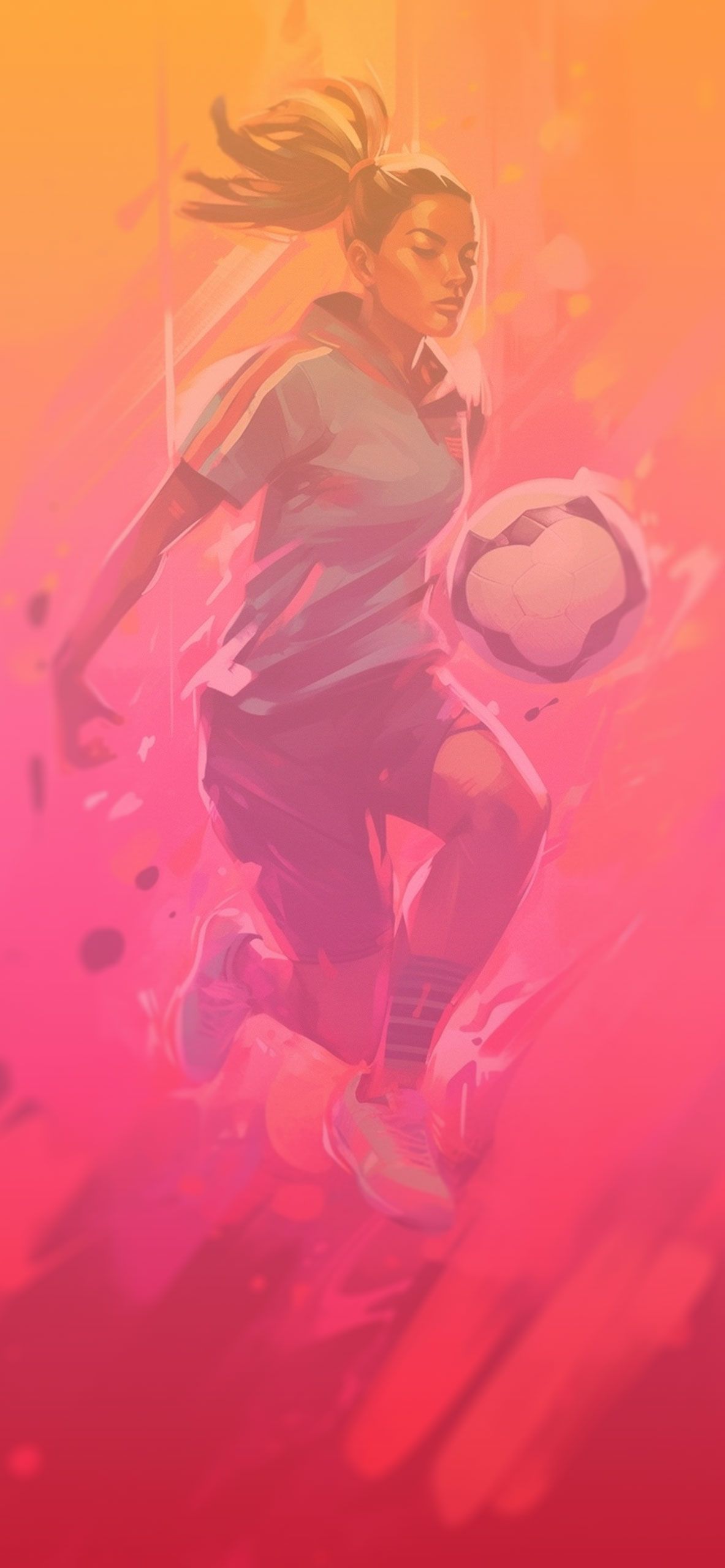 1183x2560 Girl Soccer Player Art Wallpaper Wallpaper for iPhone