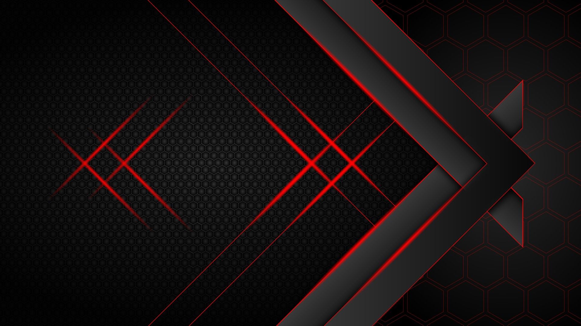1920x1080 Red Lines Black Hexagon Abstraction HD Abstract Wallpaper