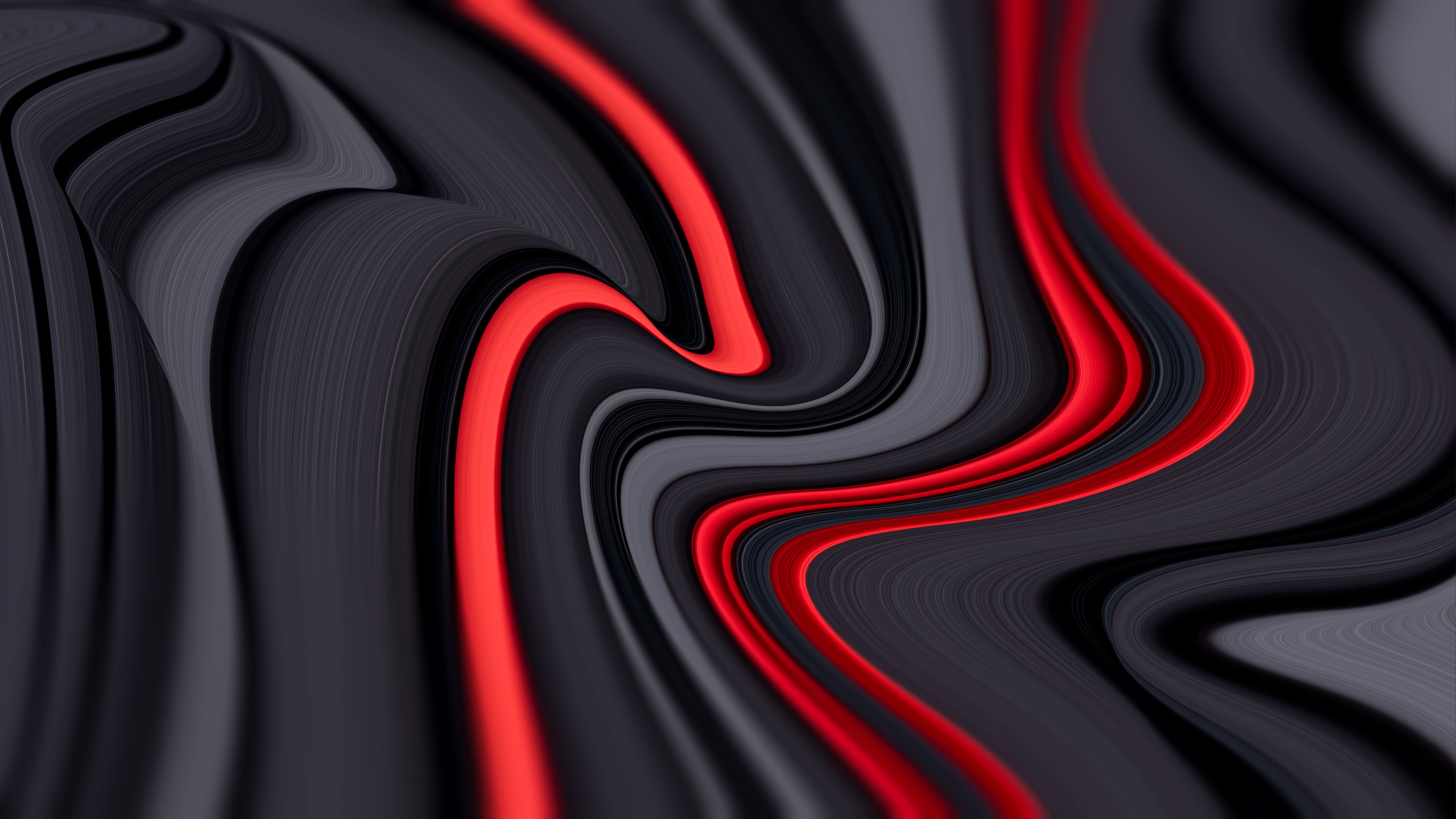 7680x4320 Black Red Shape Lines 4K 8K HD Abstract Wallpaper