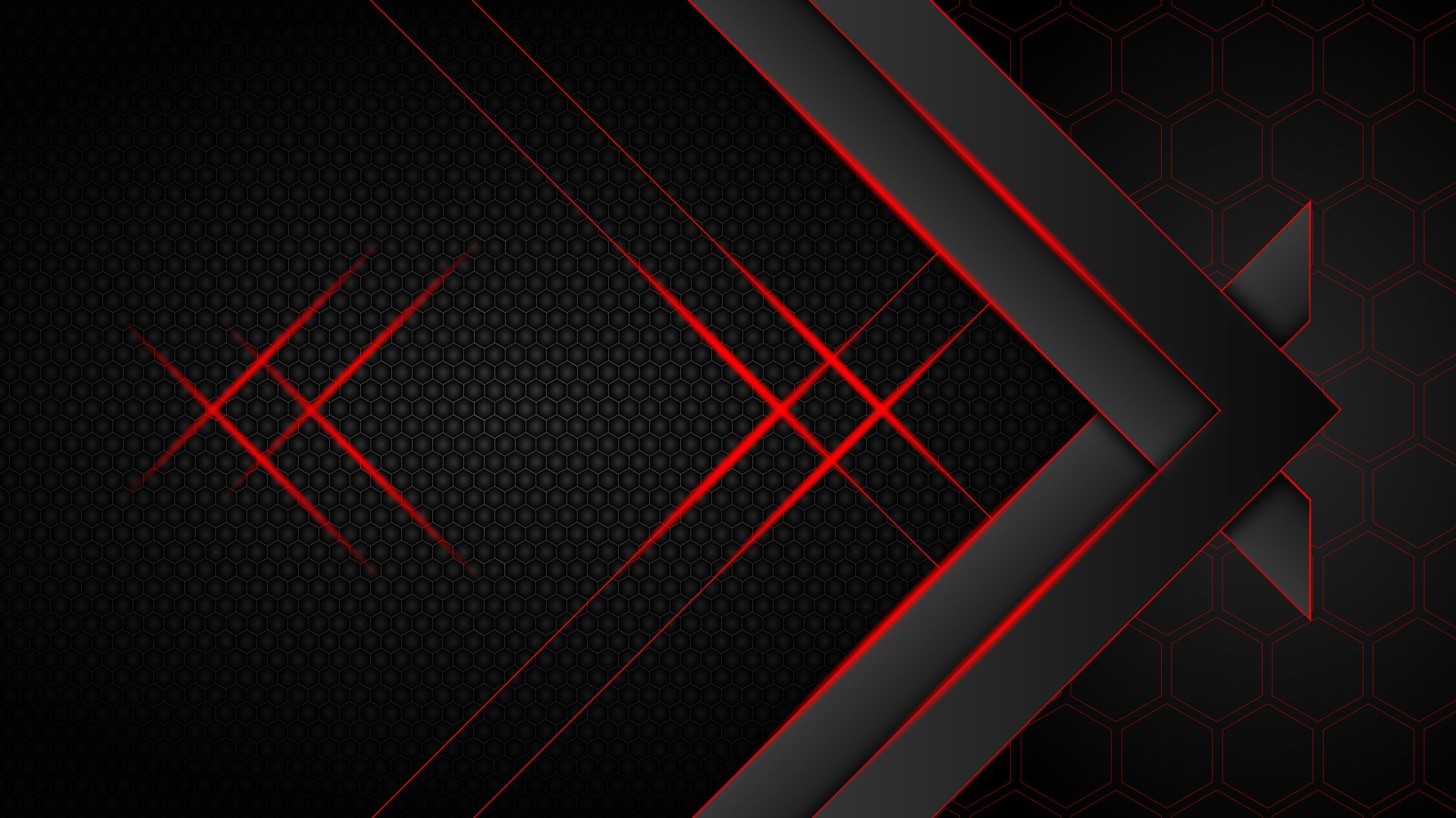 1920x1080 Red Lines Black Hexagon Abstraction HD Abstract Wallpaper