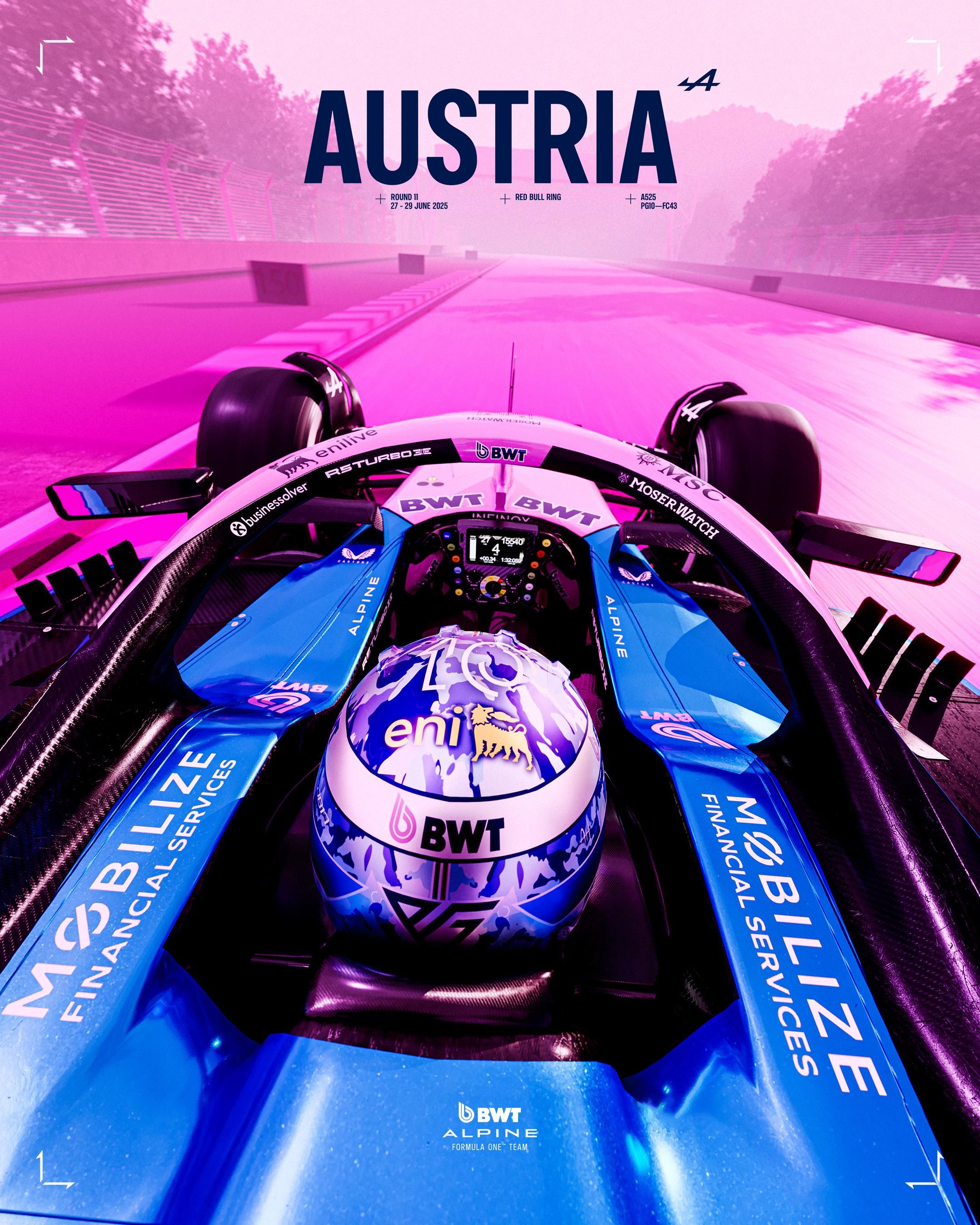 2160x2700 Alpine poster for the 2025 Austrian Grand Prix