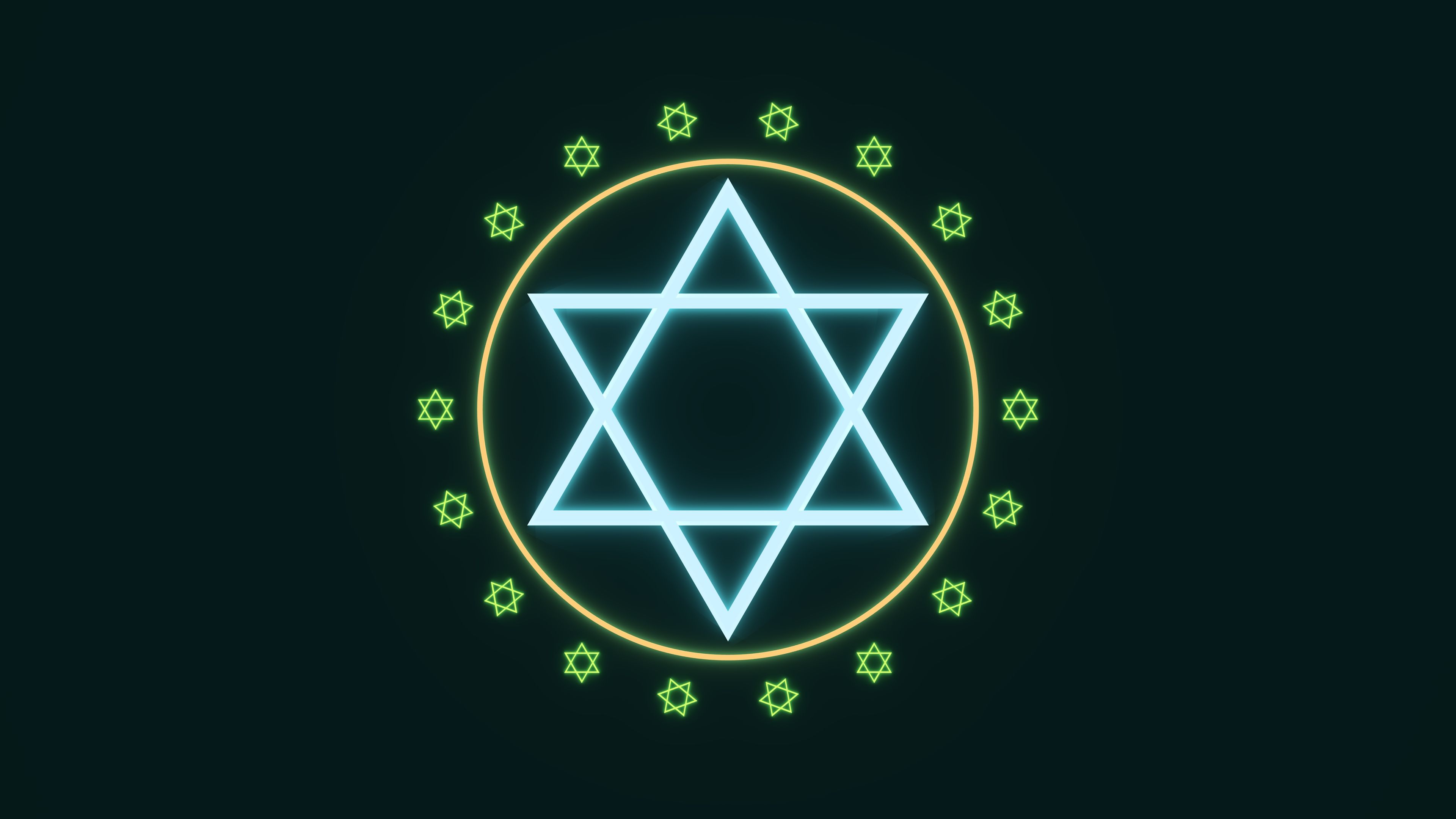 3840x2160 hexagon inside circle