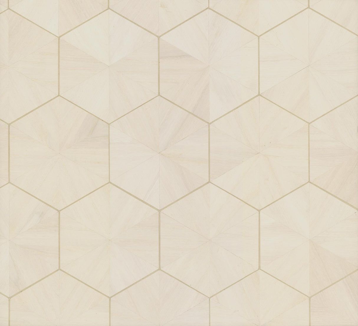 1214x1103 Ronald Redding Designs Hexagram Wood Veneer Off White Wallpaper