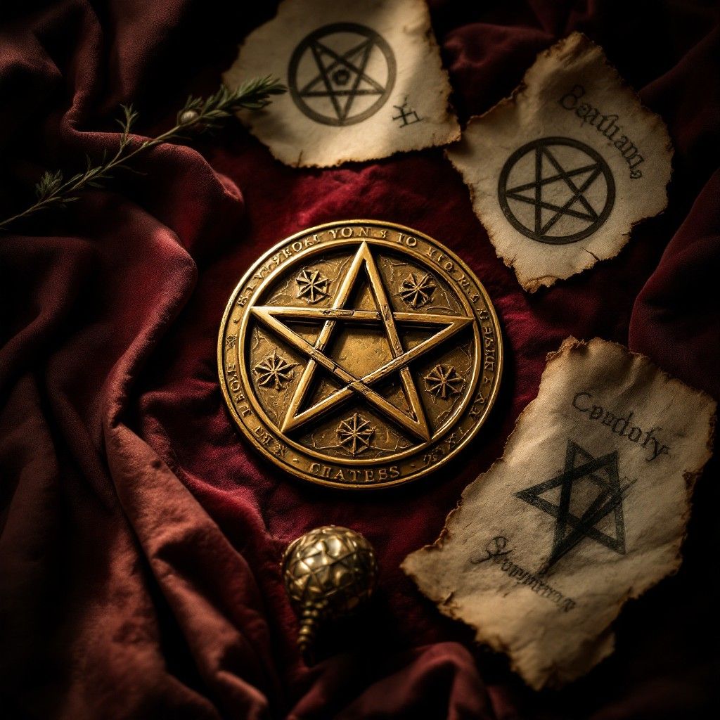 1024x1024 Free Mystical Golden Hexagram Image, Mystical, Vintage