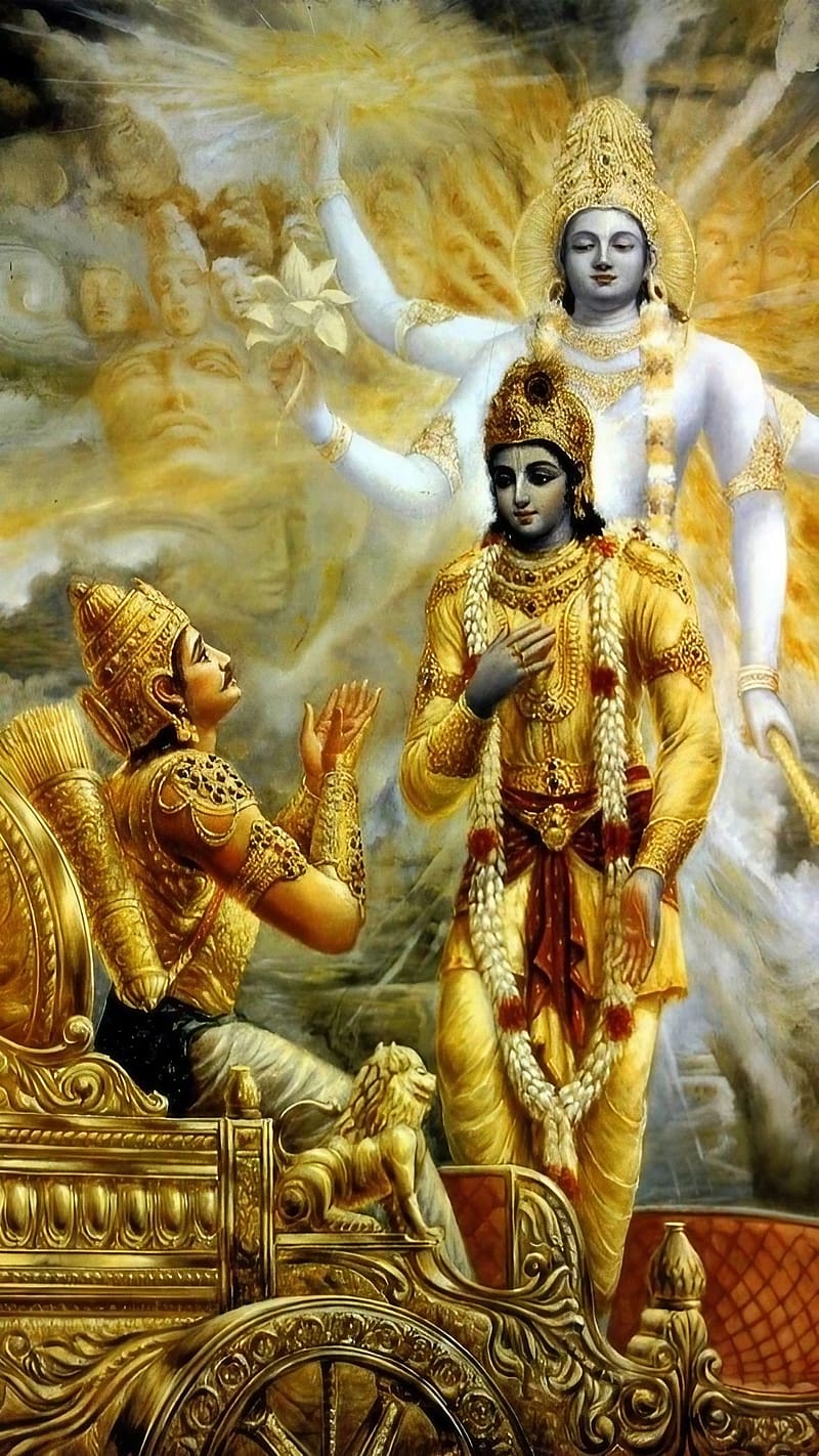800x1422 HD krishna arjuna wallpaper