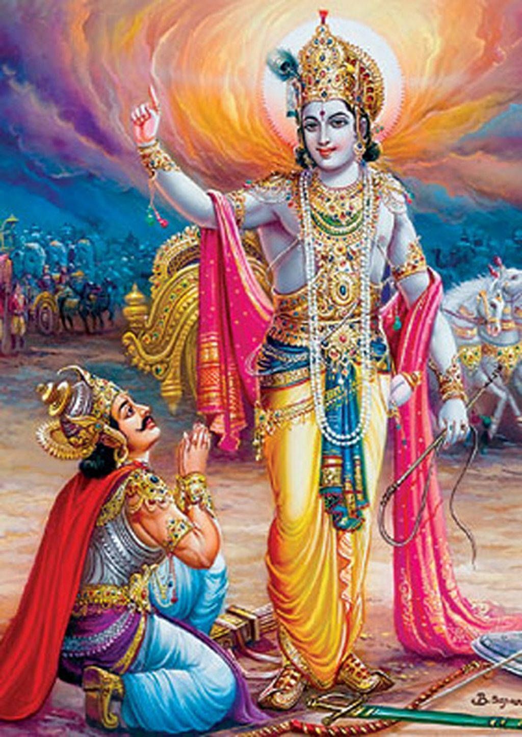 1024x1446 Shree Krishna And Arjuna Wallpaper