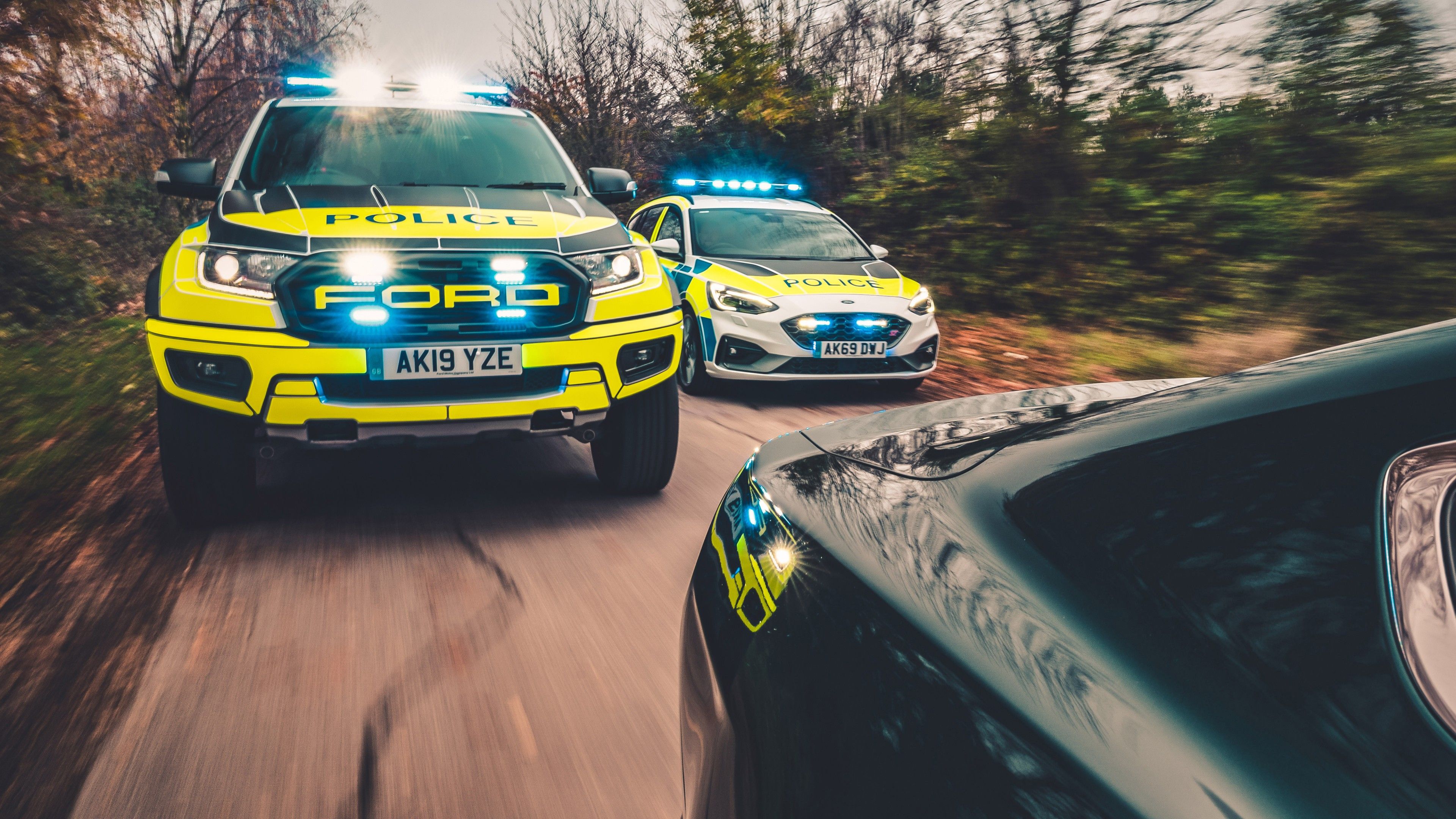 3840x2160 Ford Ranger Raptor Police Ford Focus ST Estate Police 2019 4K Wallpaper Car Wallpaper