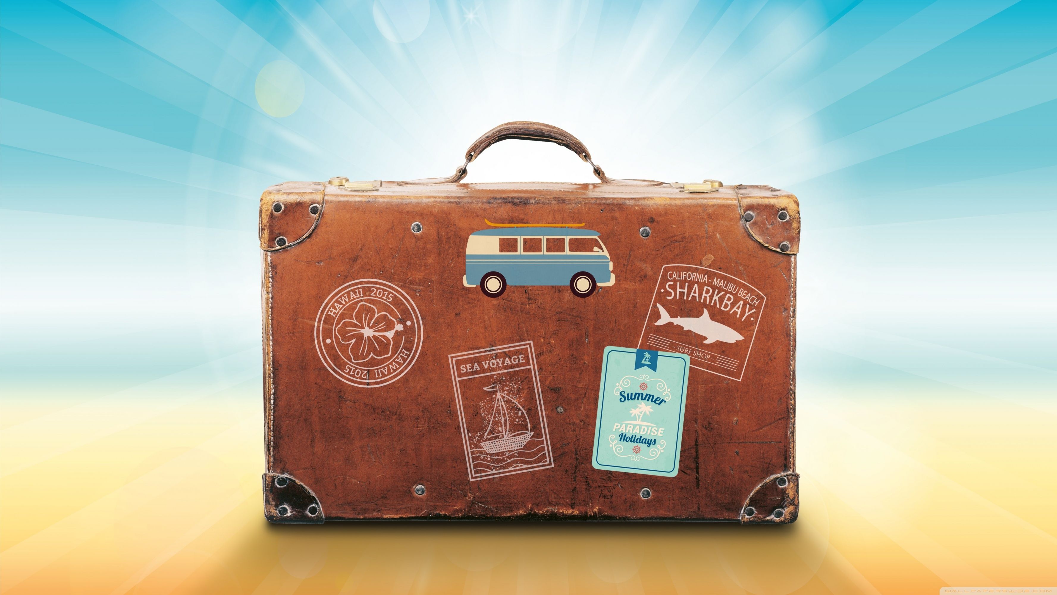 3554x1999 Suitcase Wallpaper